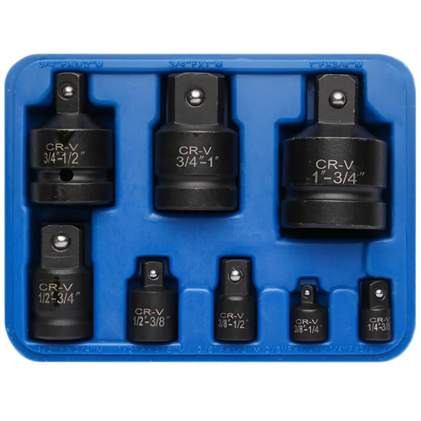 BlueSpot Impact Socket Adaptor Set 8 Piece in Storage Case 