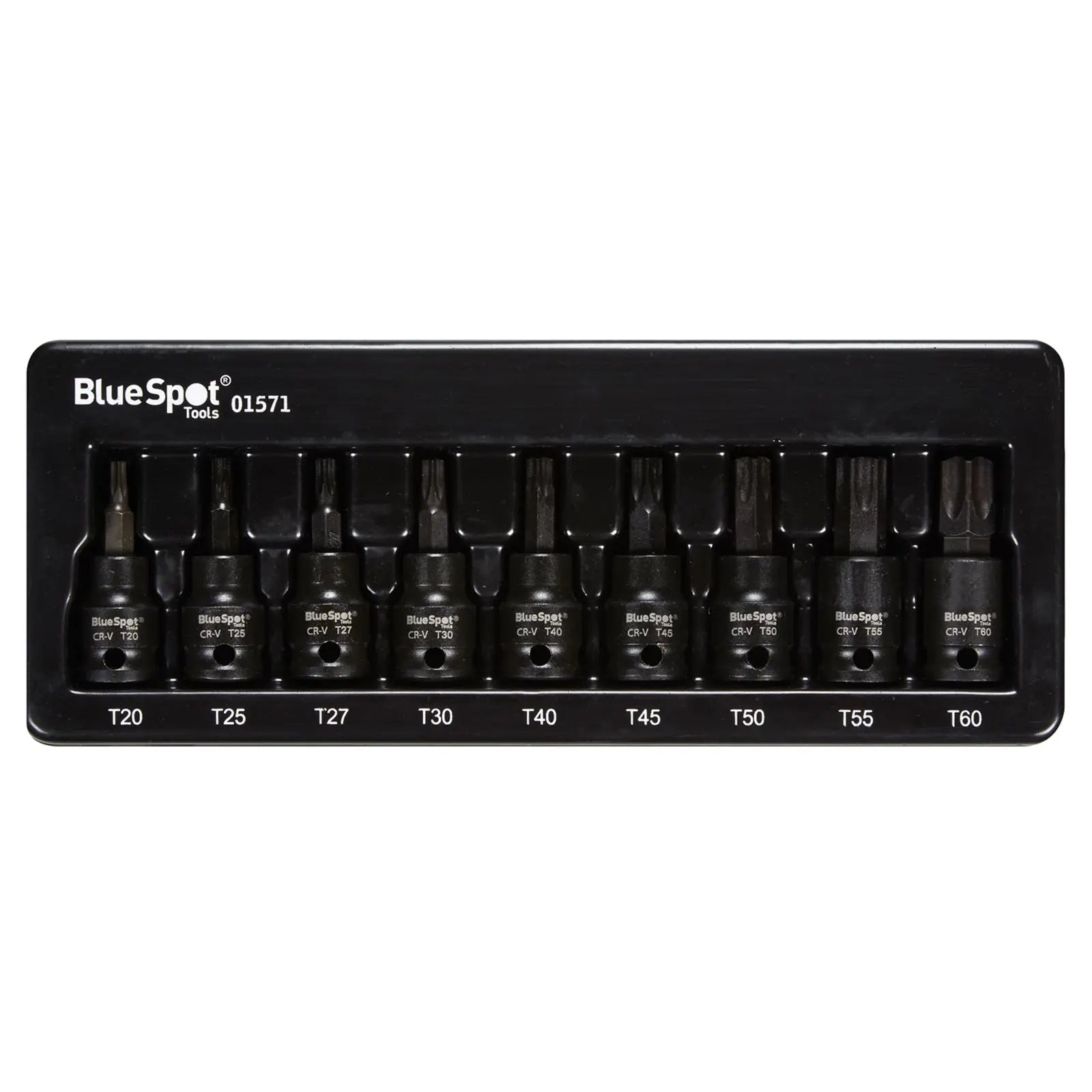 BlueSpot Impact Torx Bit Sockets 3/8" 9 Piece T20-T60 