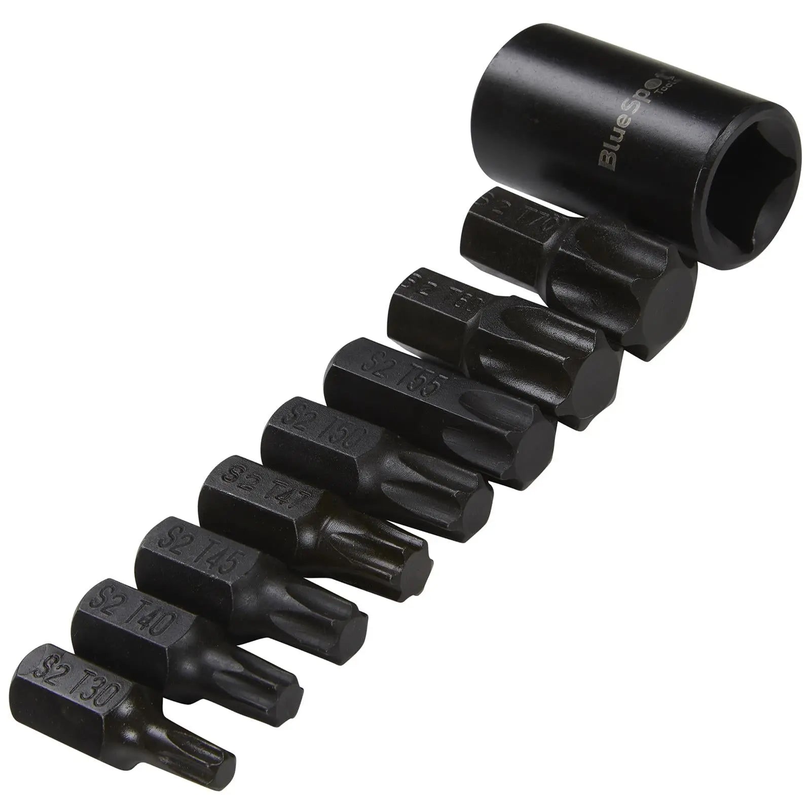 BlueSpot Impact Torx Bits Sockets 1/2" Drive T30-T70 9 Piece 