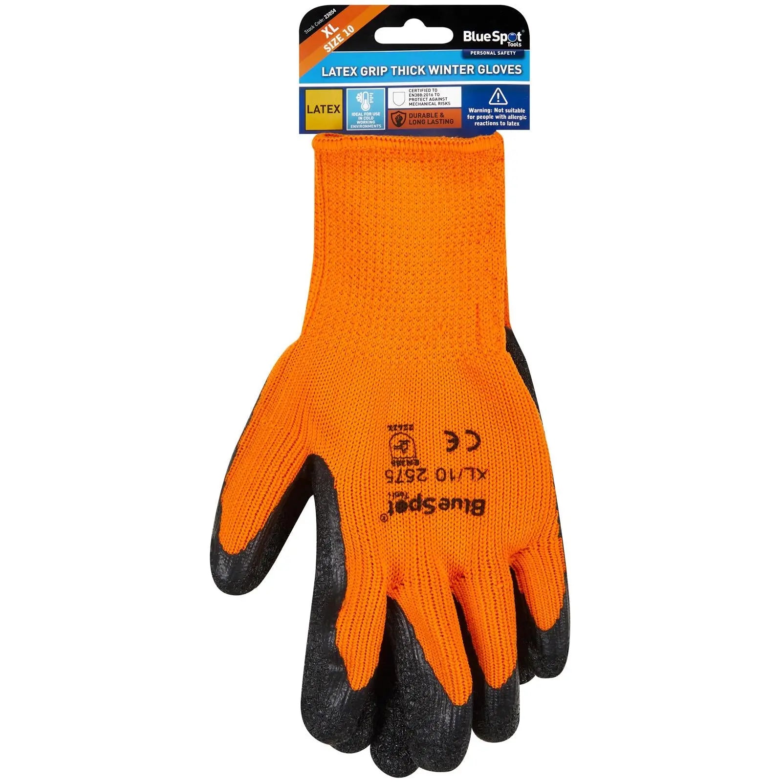 BlueSpot Latex Grip Thick Winter Gloves Medium Large X-Large XX-Large  White Rose Tools
