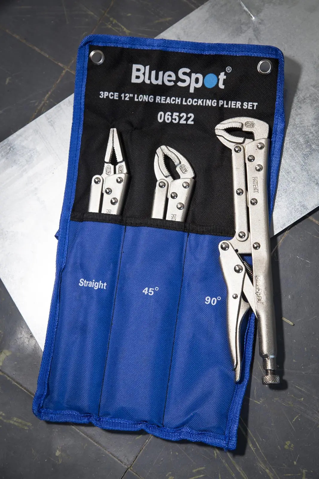 BlueSpot Locking Plier Grips Extra Long 3 Piece 300mm (12") 