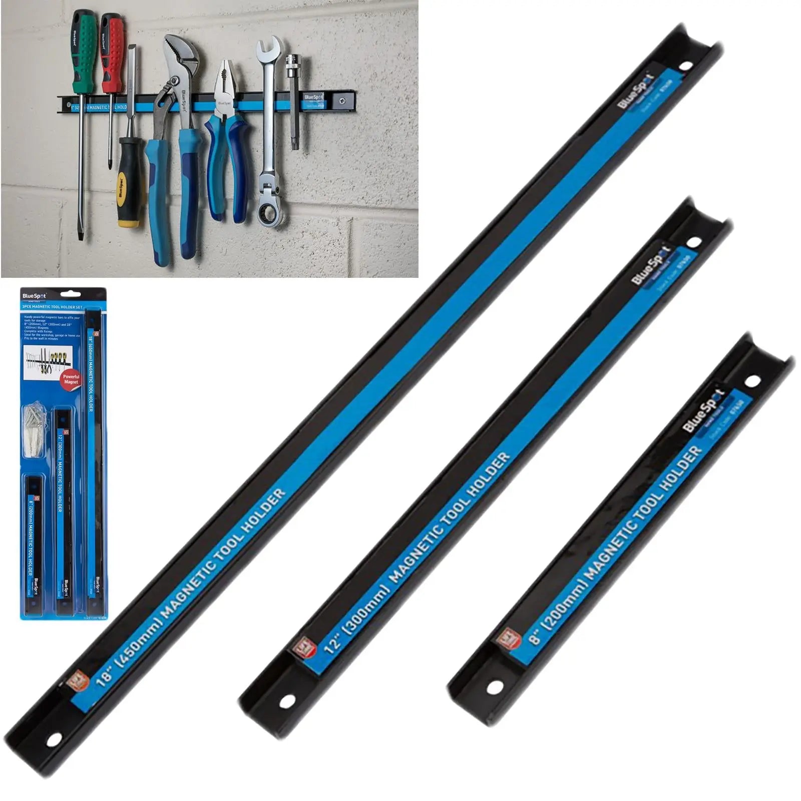 BlueSpot Magnetic Tool Holder Set 3 Piece 