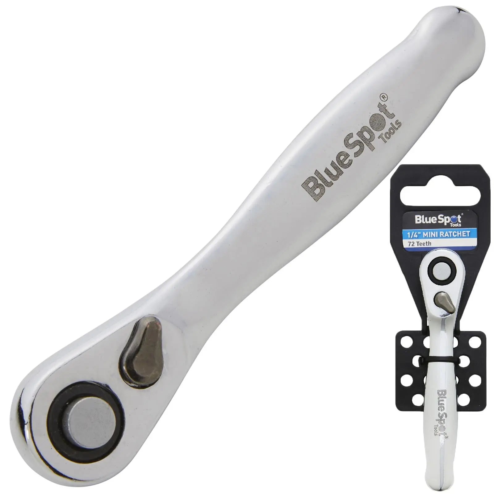 BlueSpot Micro Ratchet Handle Socket Wrench 1/4" Drive 72 Tooth 