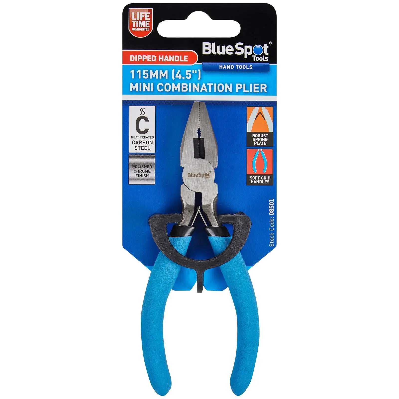BlueSpot Mini Combination Pliers Soft Grip Handle  White Rose Tools