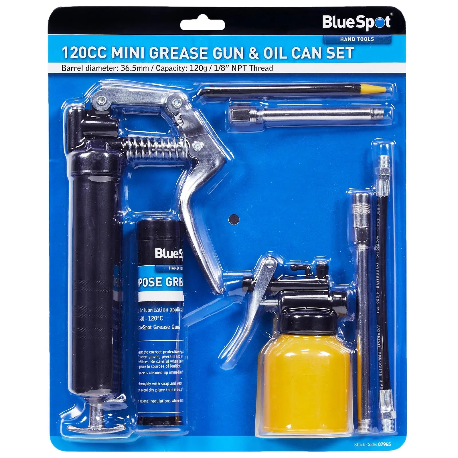 BlueSpot Mini Grease Gun and Oil Can Set 120cc 