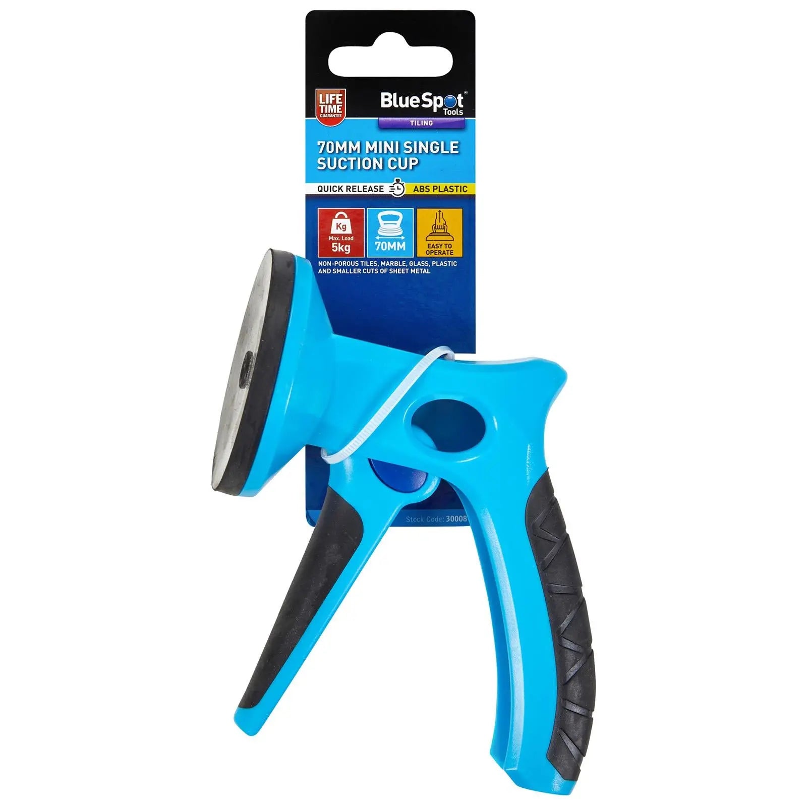 BlueSpot Mini Single Suction Cup Quick Release 70mm 5kg Capacity  White Rose Tools