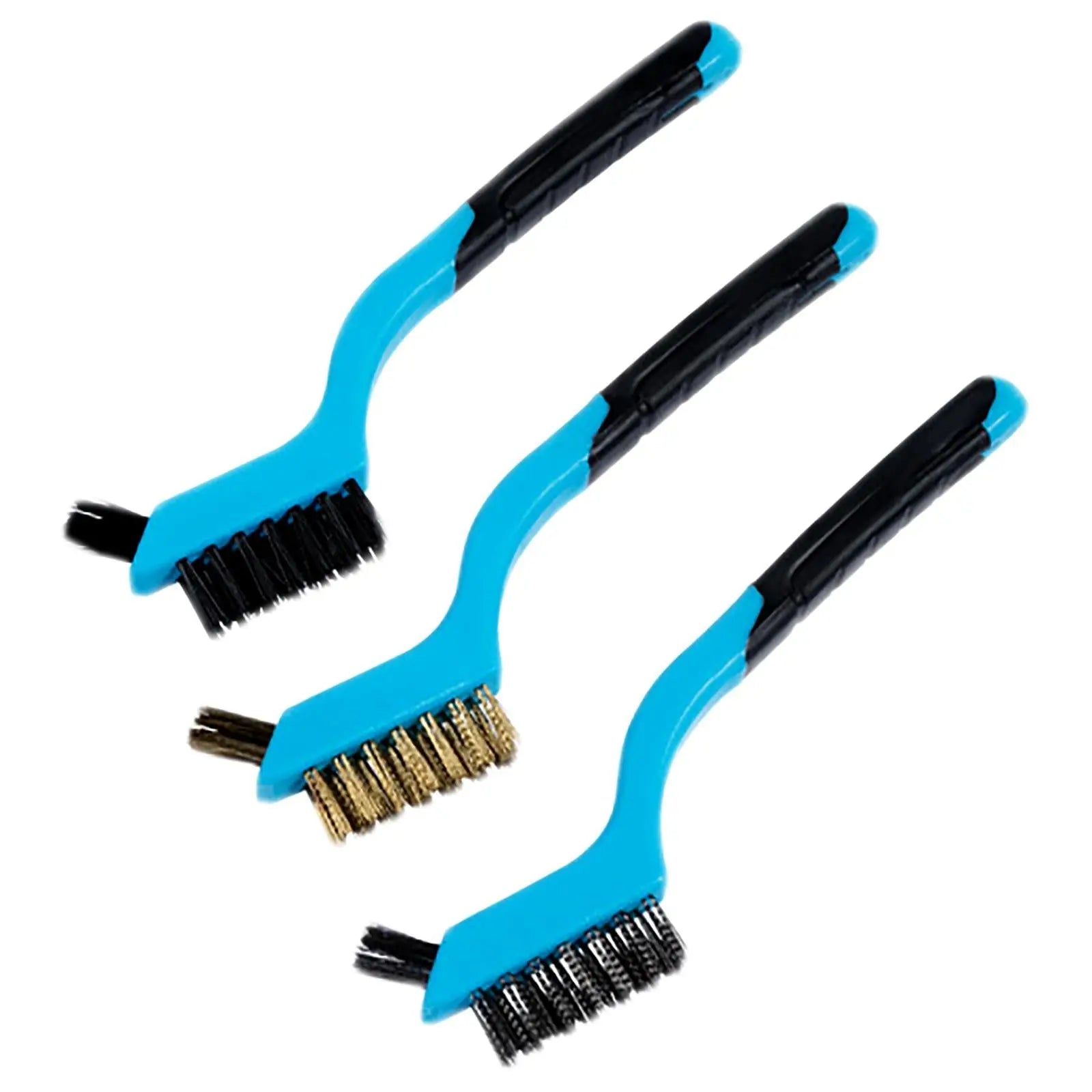 BlueSpot Mini Wire Brush Set 3 Piece Brass Nylon Steel Heads 