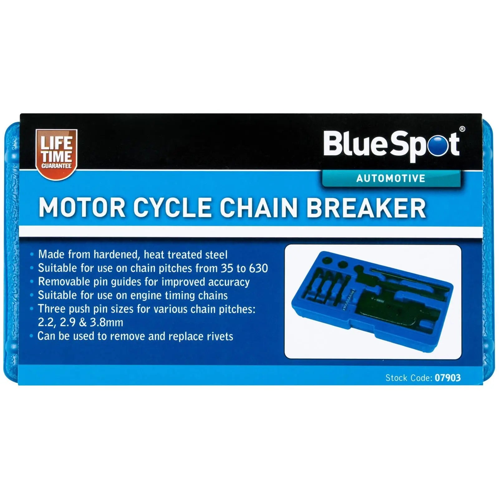 BlueSpot Motorcycle Chain Breaker in Case  White Rose Tools