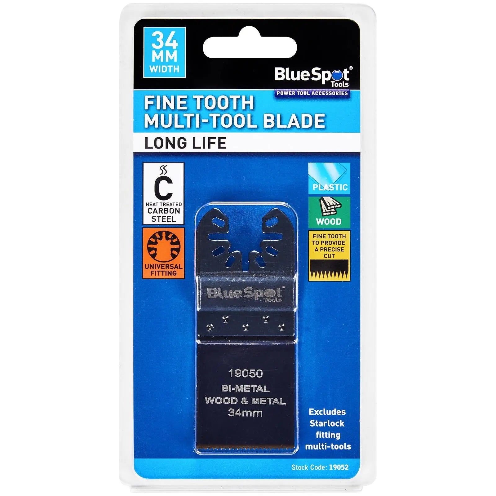 BlueSpot Multi Tool Blade Fine Tooth 34mm OMT for Wood Plastic HCS  White Rose Tools