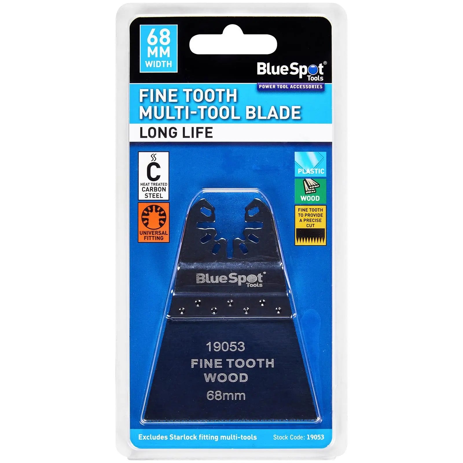 BlueSpot Multi Tool Blade Fine Tooth 68mm OMT for Wood Plastic HCS  White Rose Tools