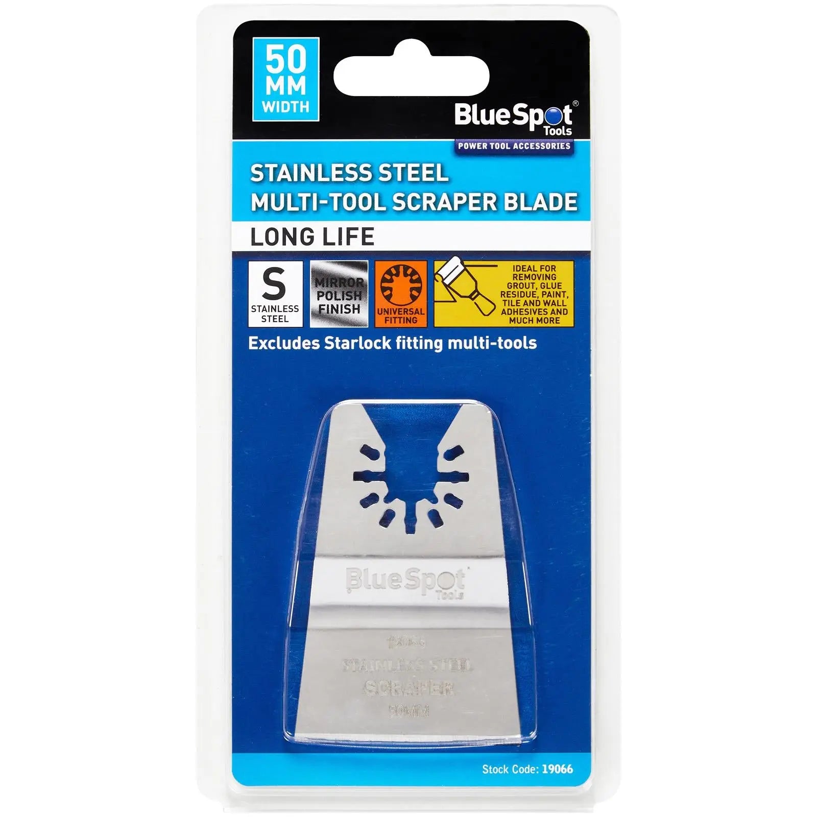 BlueSpot Multi Tool Blade OMT Stainless Steel Scraper 50mm  White Rose Tools