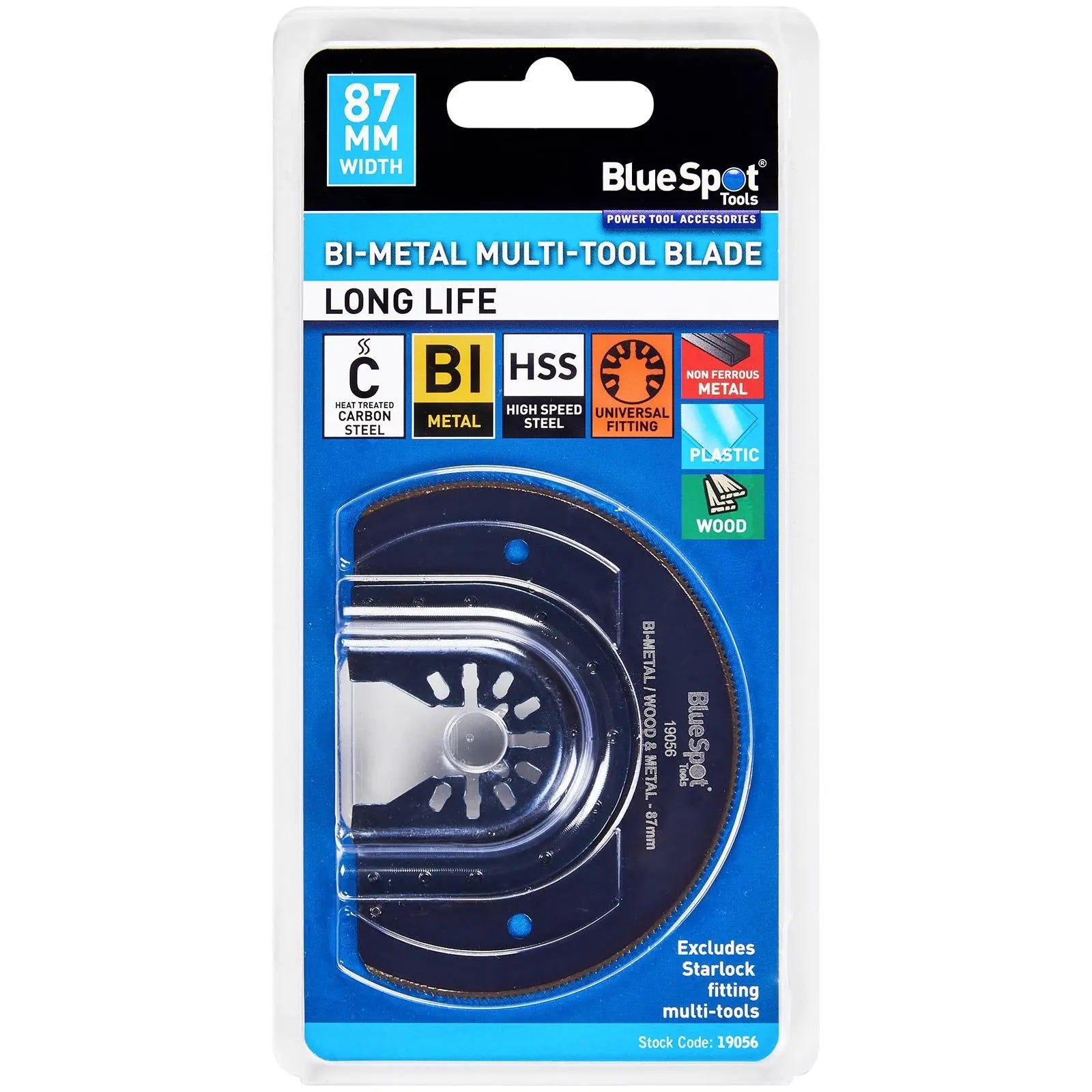 BlueSpot Multi Tool Cutting Blade 87mm OMT for Wood Metal Plastic  White Rose Tools