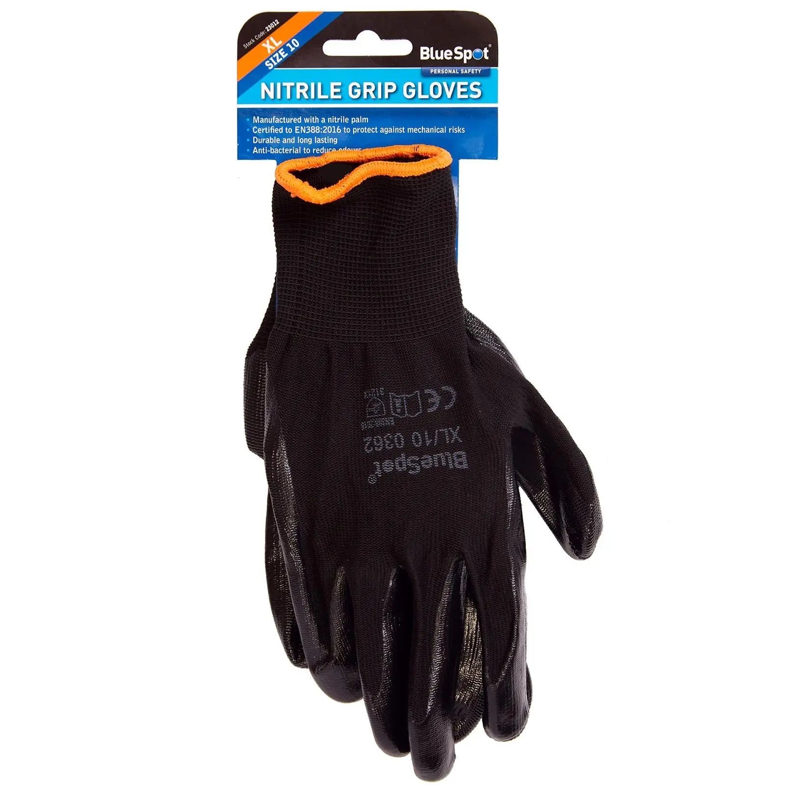 BlueSpot Nitrile Grip Gloves 1 Pair 