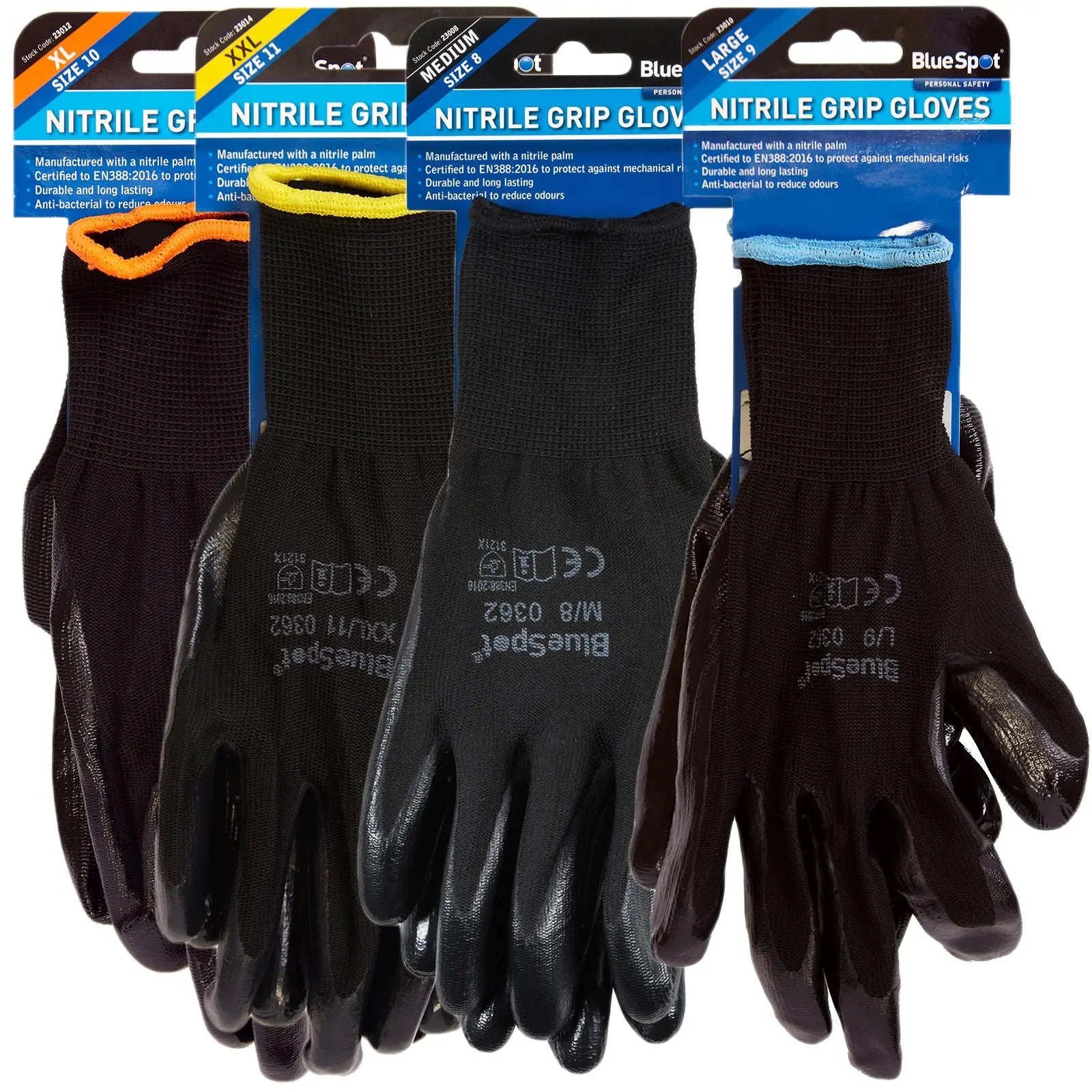 BlueSpot Nitrile Grip Gloves 1 Pair 