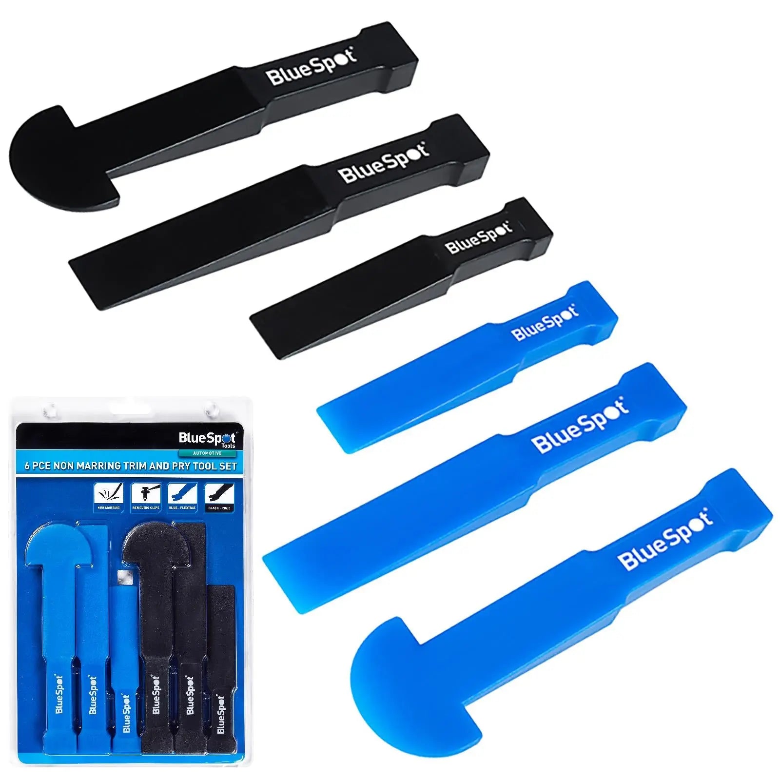 BlueSpot Non Marking Marring Trim And Pry Tool Set 6 Piece 