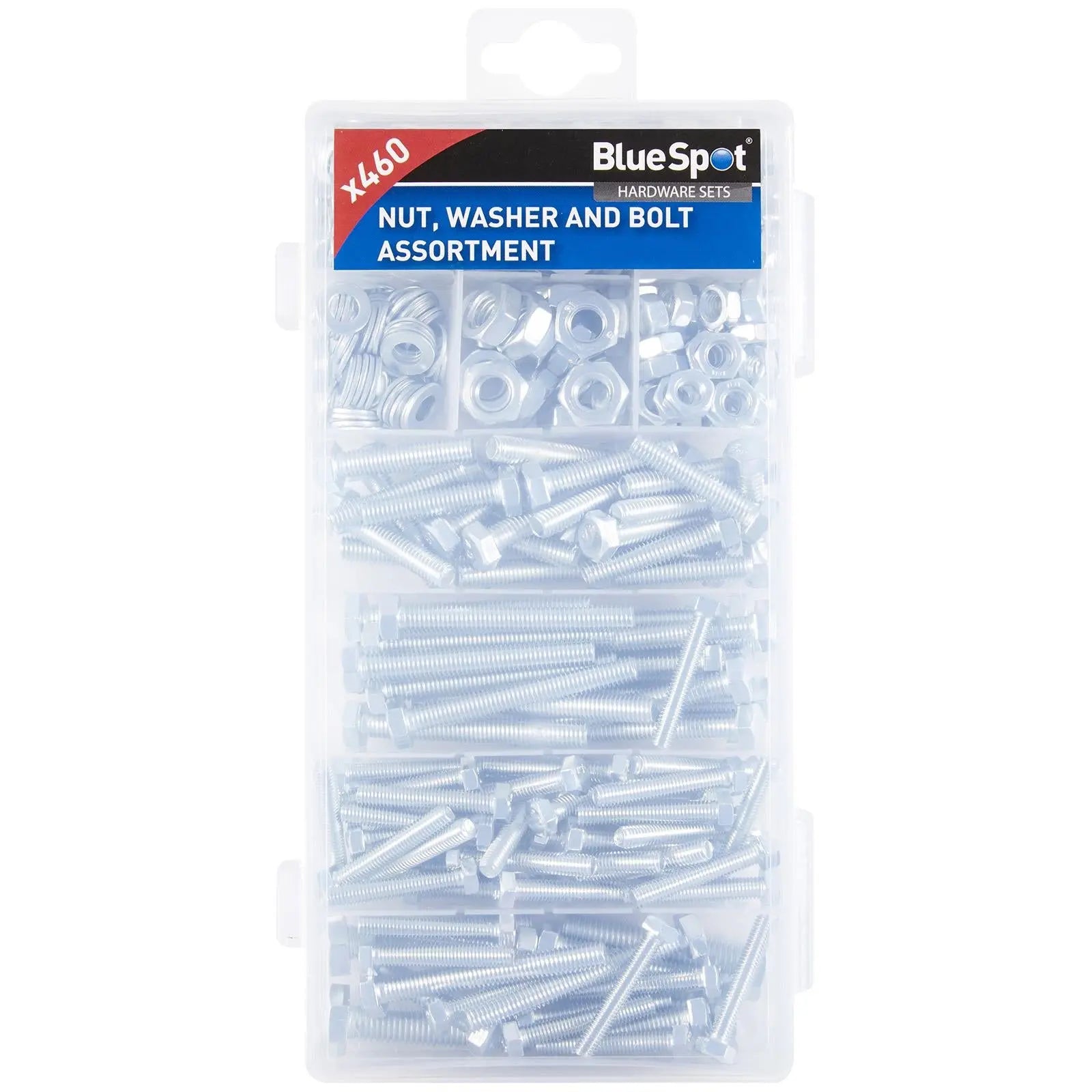 BlueSpot Nut Washer and Bolt Set Assorment Box 460 Piece M5-M8  White Rose Tools