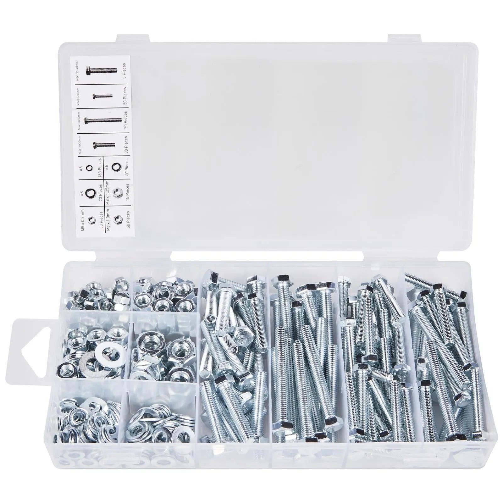 BlueSpot Nut Washer and Bolt Set Assorment Box 460 Piece M5-M8  White Rose Tools