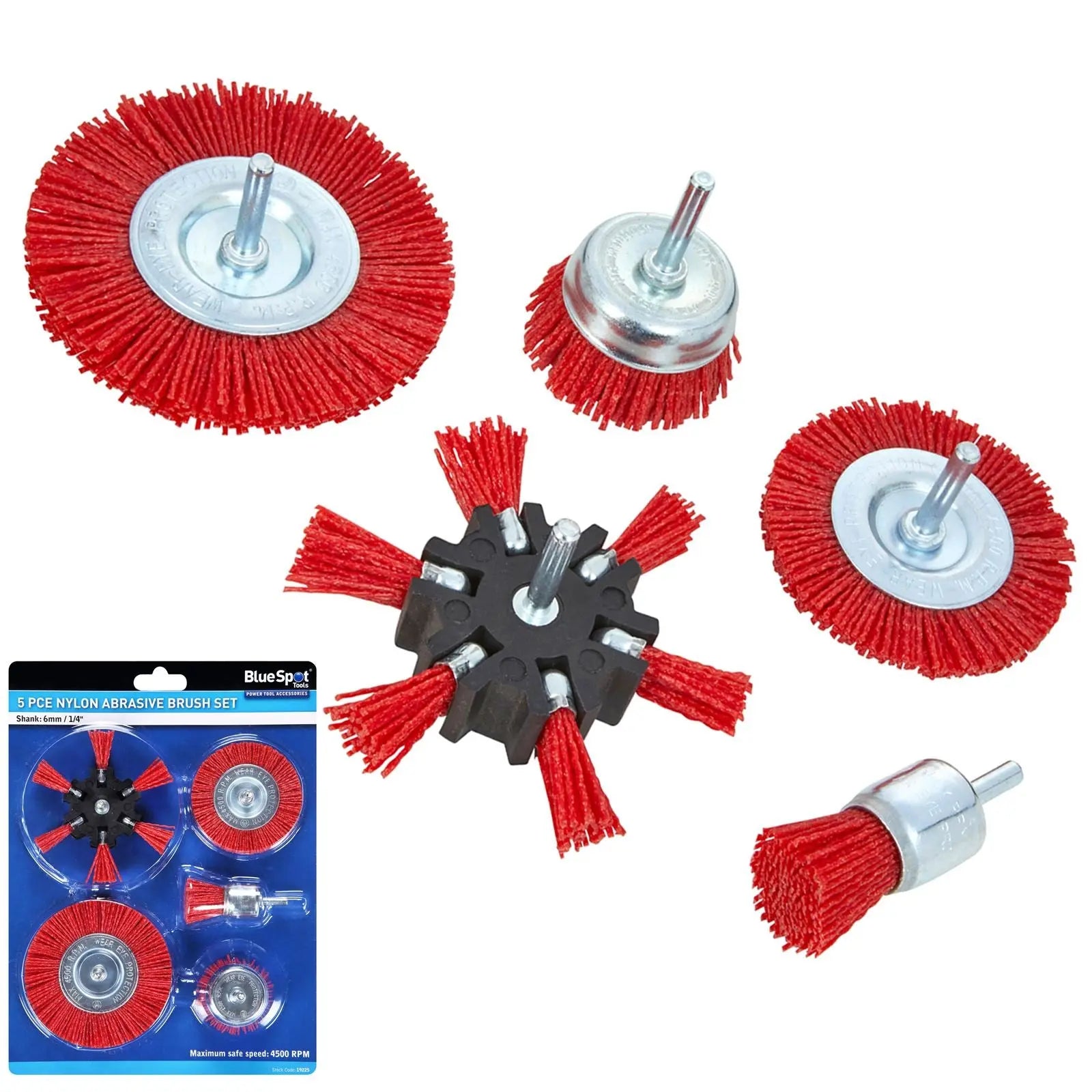 BlueSpot Nylon Abrasive Brush Set 5 Piece 
