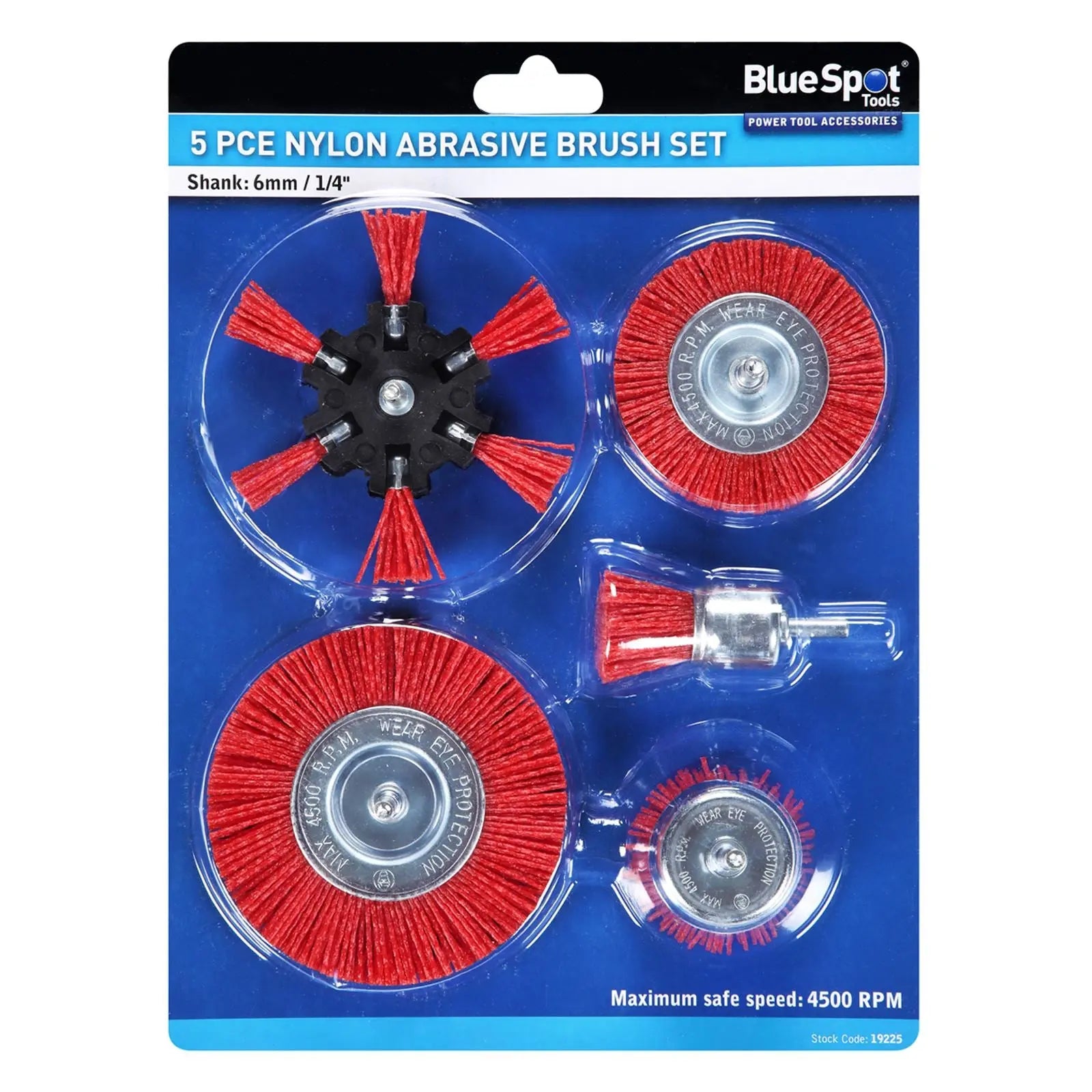 BlueSpot Nylon Abrasive Brush Set 5 Piece 