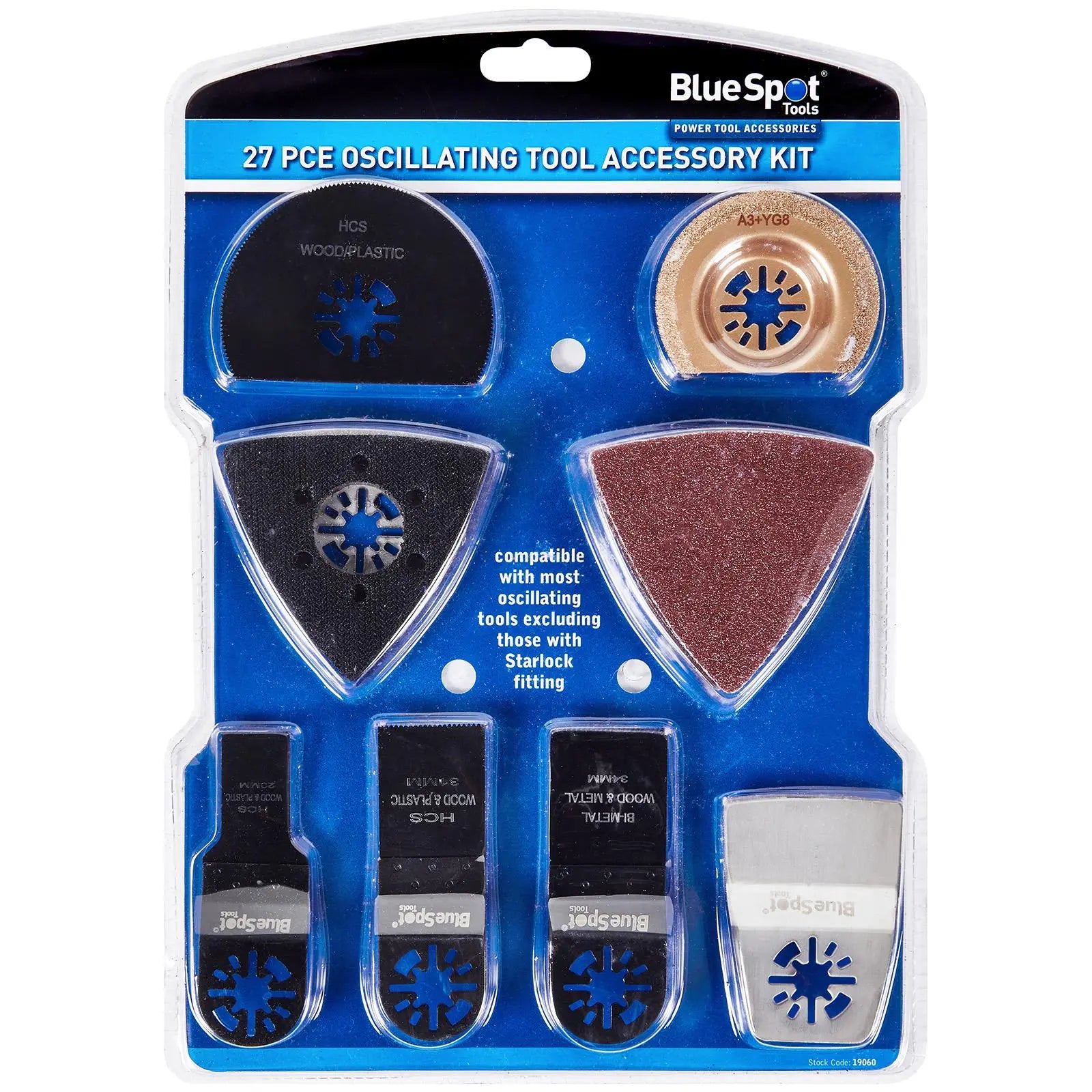BlueSpot Oscillating Multi Tool Accessory Kit OMT 27 Piece  White Rose Tools