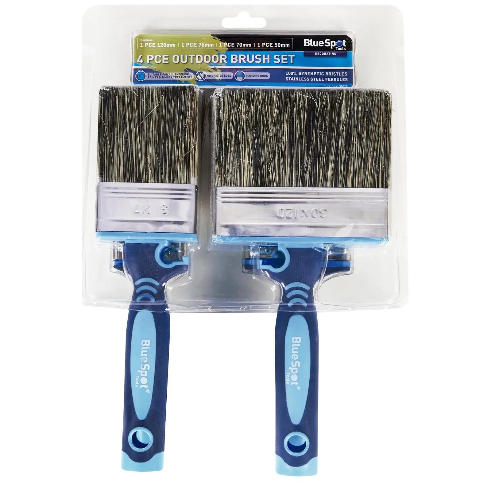 BlueSpot Outdoor Paint Brush Set 4 Piece  White Rose Tools