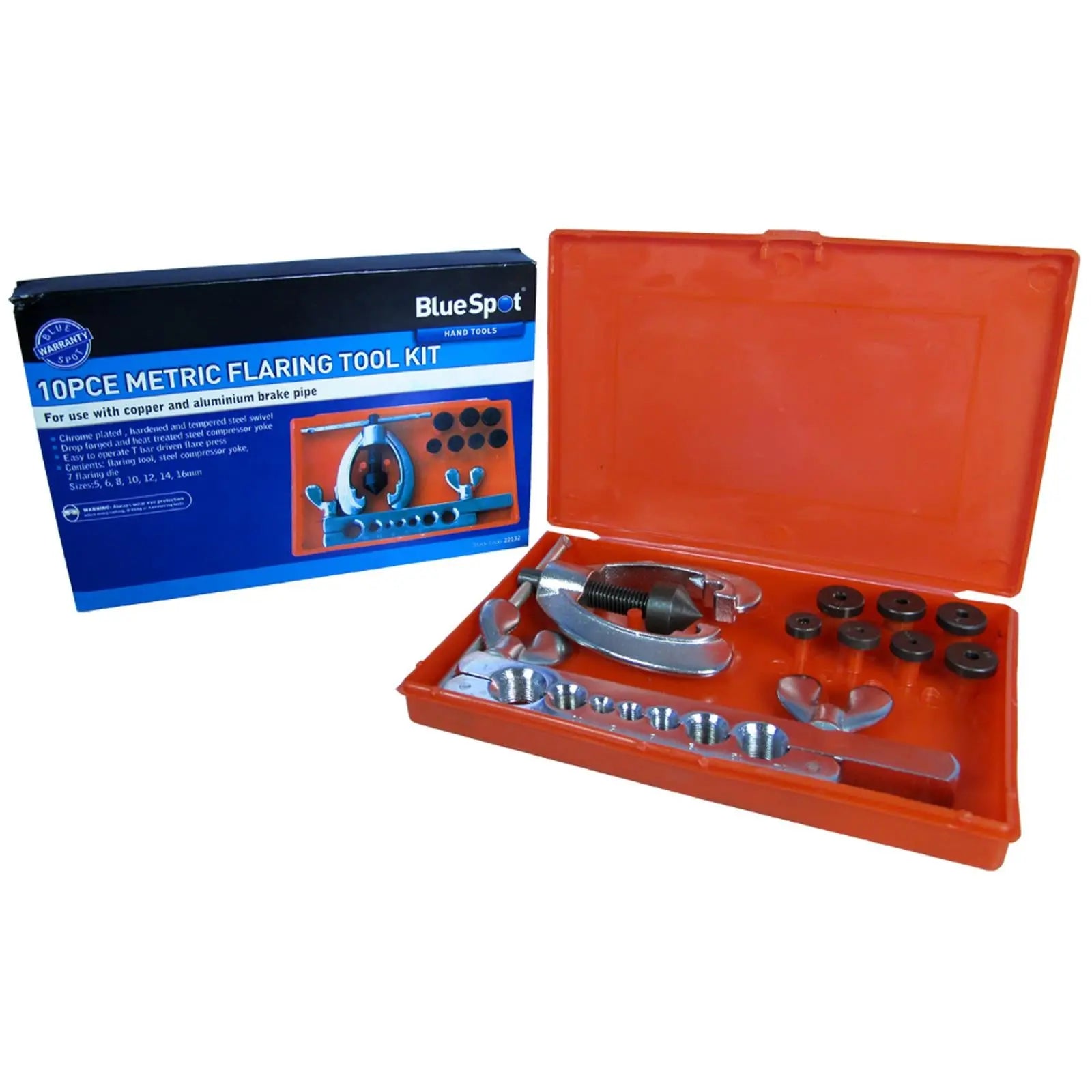 BlueSpot Pipe Flaring Tool Kit 10 Piece Metric 5-16mm 