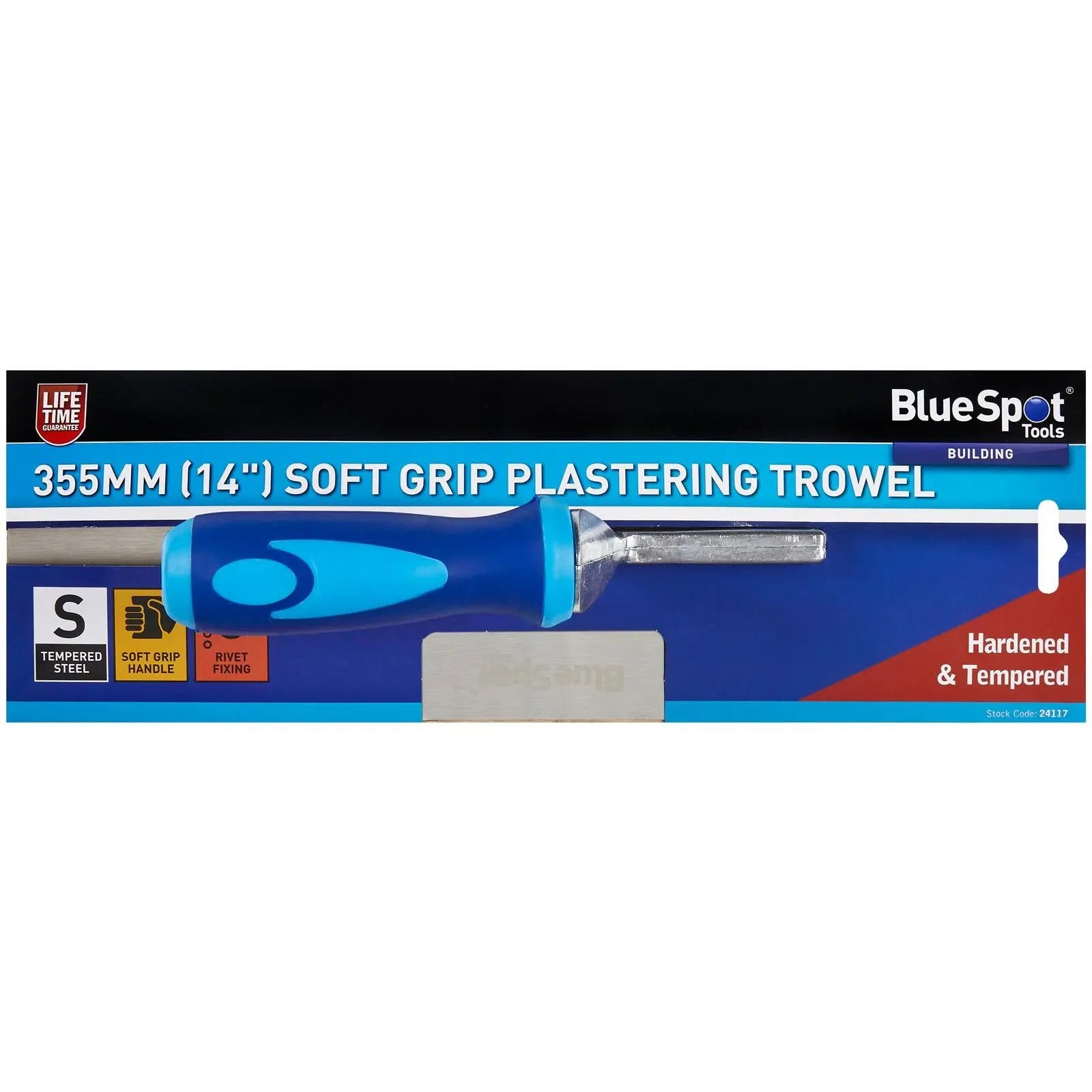 BlueSpot Plastering Trowel Soft Grip 355mm  White Rose Tools