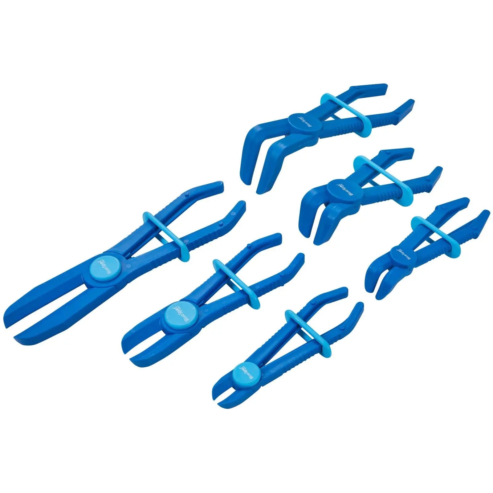 BlueSpot Plastic Hose Clamp Pliers Set 155-255mm 6 Piece  White Rose Tools