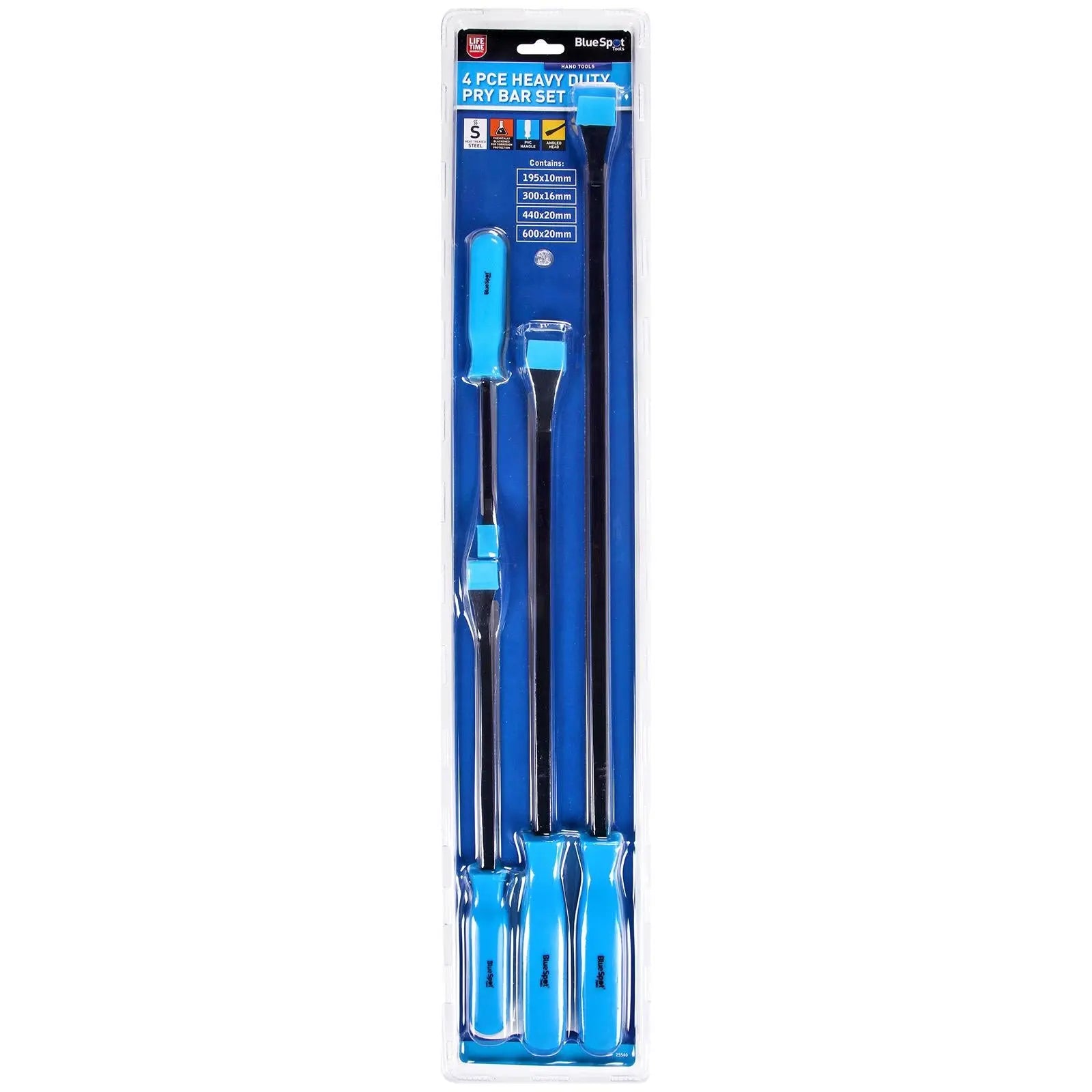 BlueSpot Pry Bar Set Heavy Duty 4 Piece 200-600mm  White Rose Tools