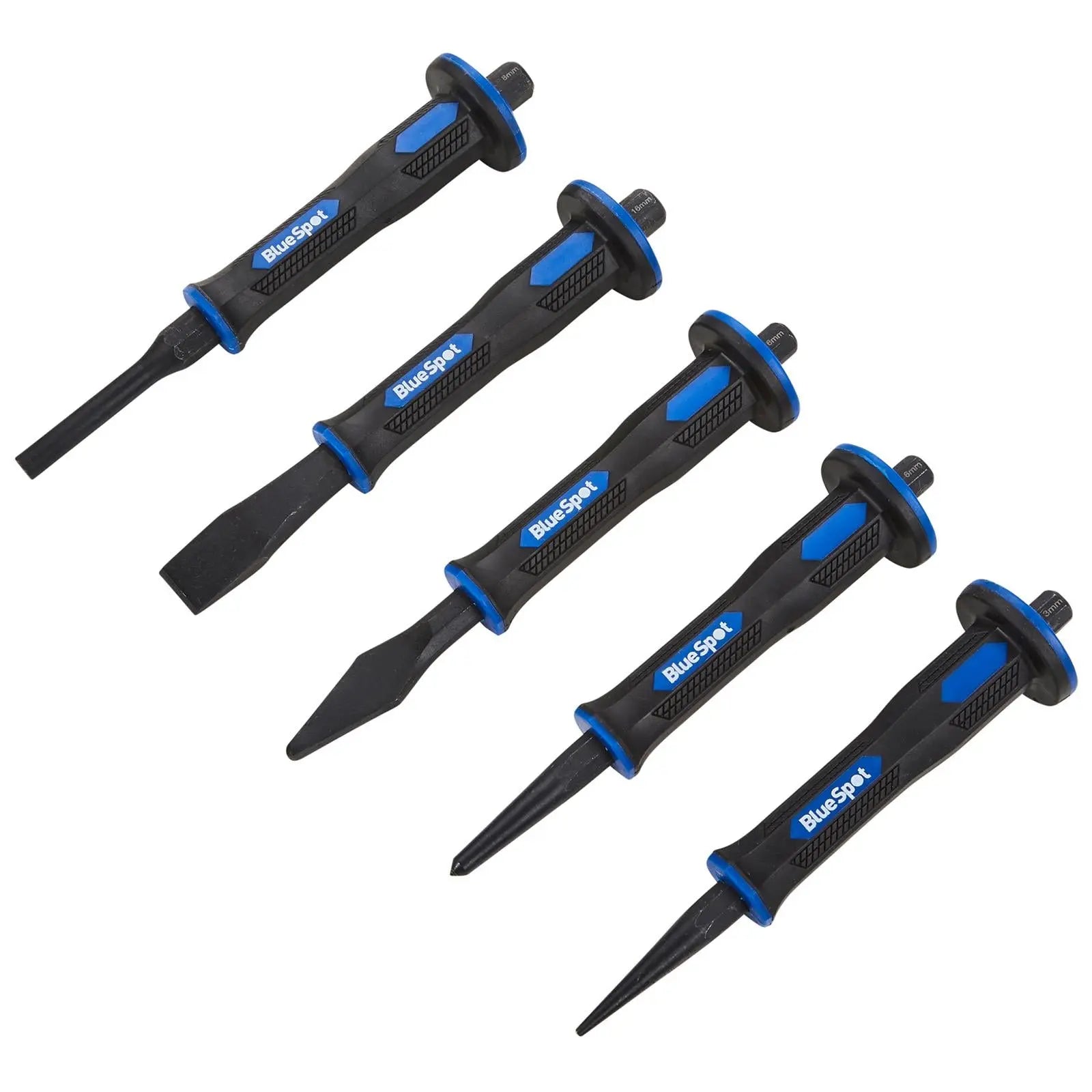 BlueSpot Punch and Chisel Set in EVA Foam 5 Piece  White Rose Tools