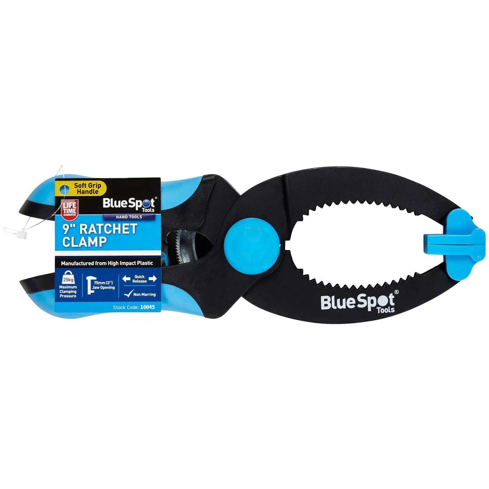 BlueSpot Ratchet Clamp 230mm 9in  White Rose Tools