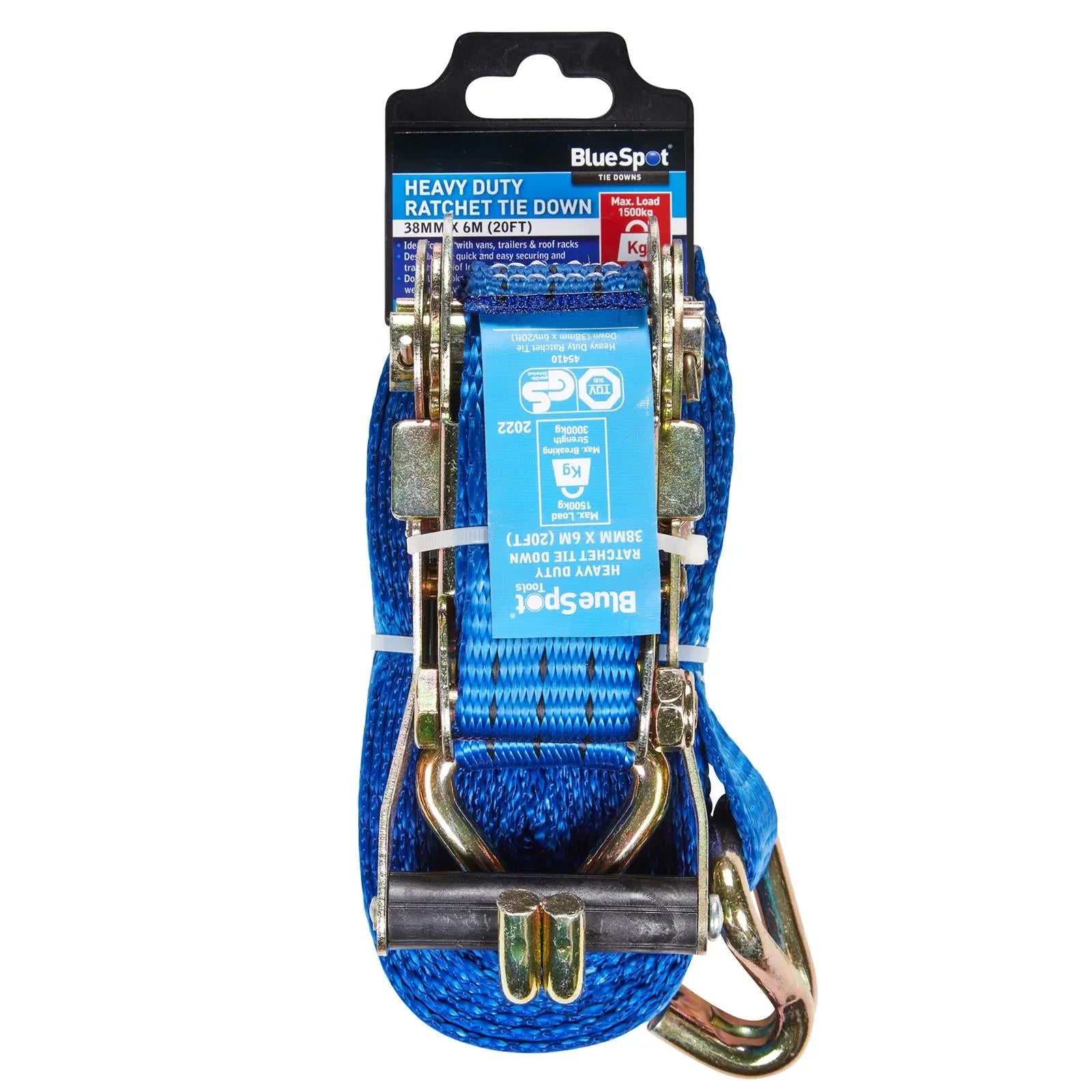 BlueSpot Ratchet Tie Down Heavy Duty 38mm x 6 m ( 20ft ) 