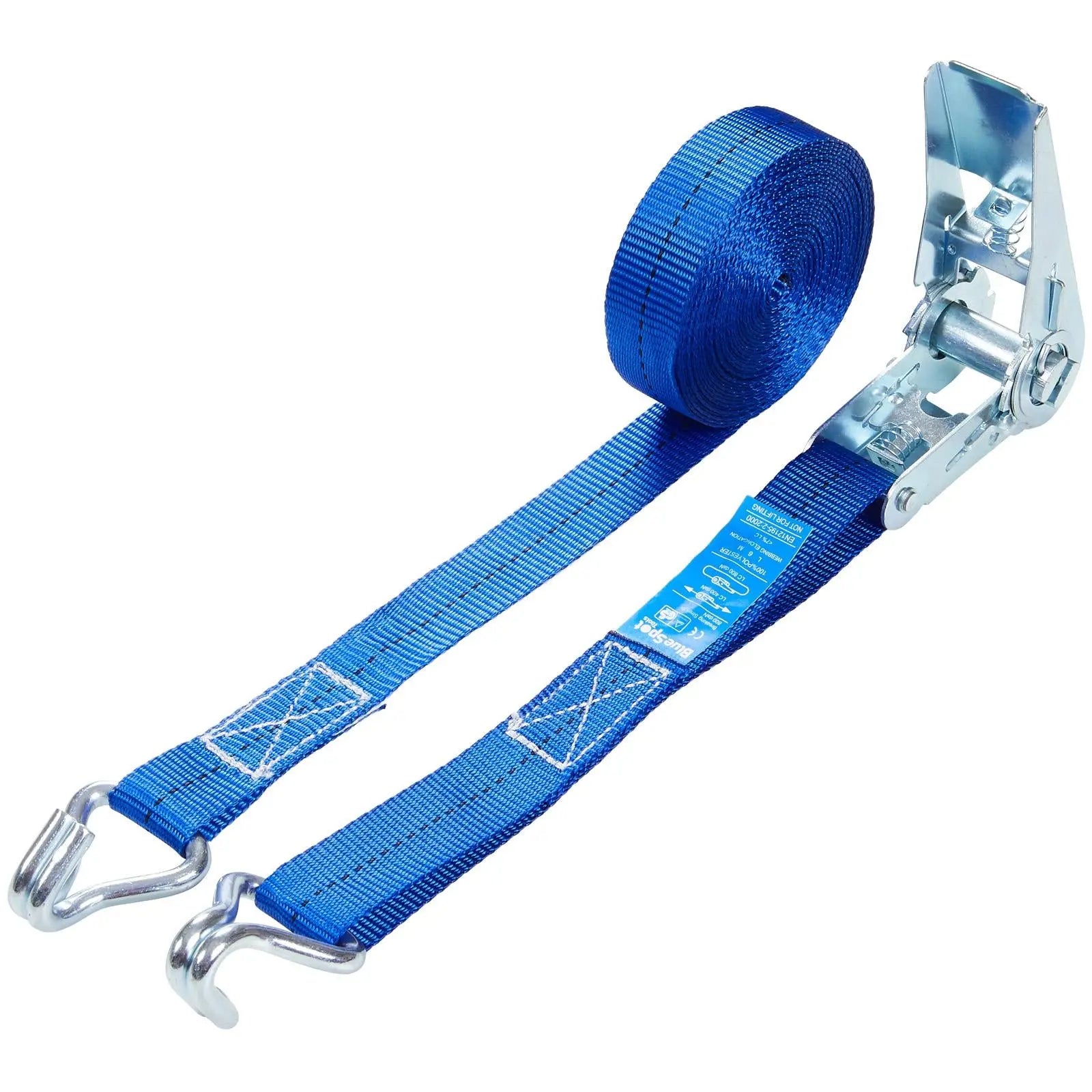 BlueSpot Ratchet Tie Down Heavy Duty Cargo Lash 25mm x 6m  White Rose Tools