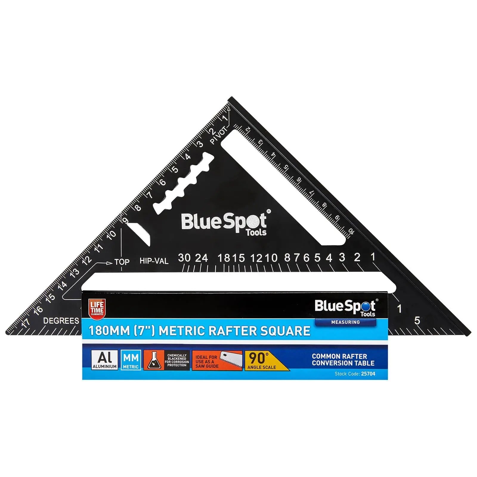 BlueSpot Roofing Rafter Square 180mm Metric  White Rose Tools