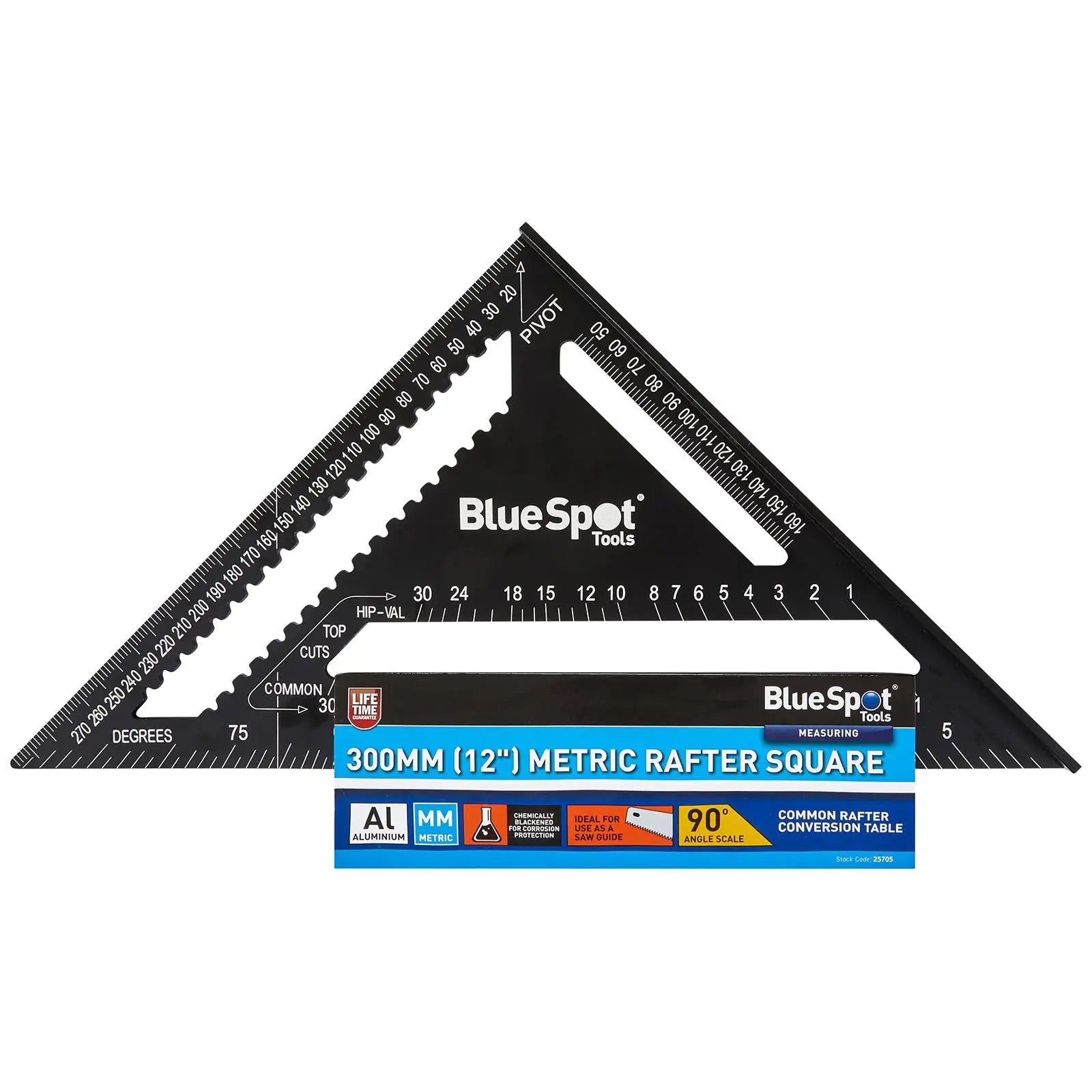 BlueSpot Roofing Rafter Square 300mm Metric  White Rose Tools