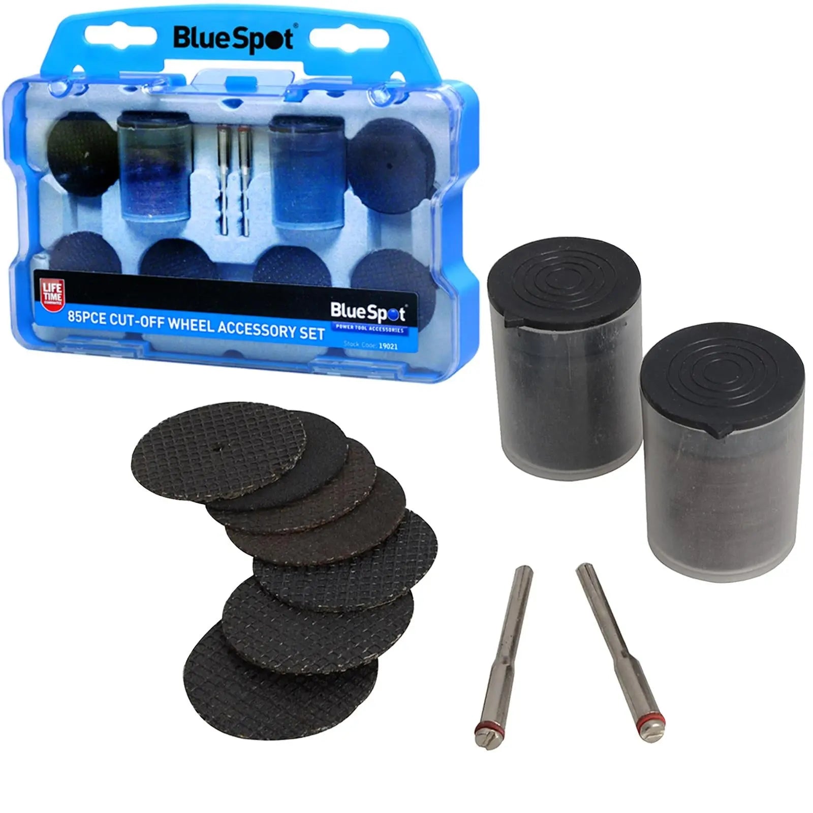 BlueSpot Rotary Tool Cut Off Wheel Accessory Set 85 Piece  White Rose Tools
