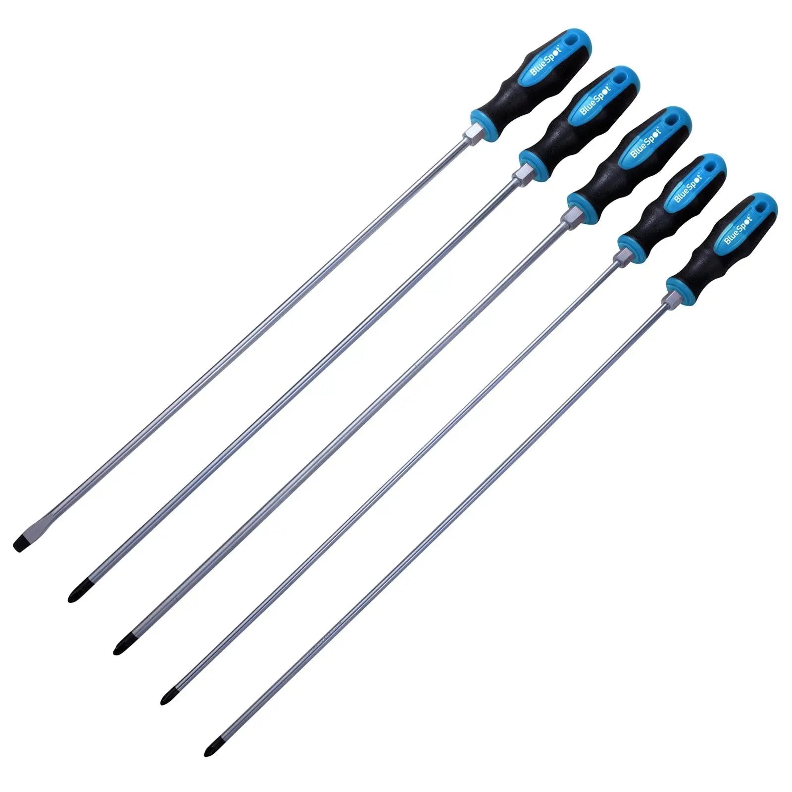BlueSpot Screwdriver Set with Hex Bolster 450mm Long 5 Piece 