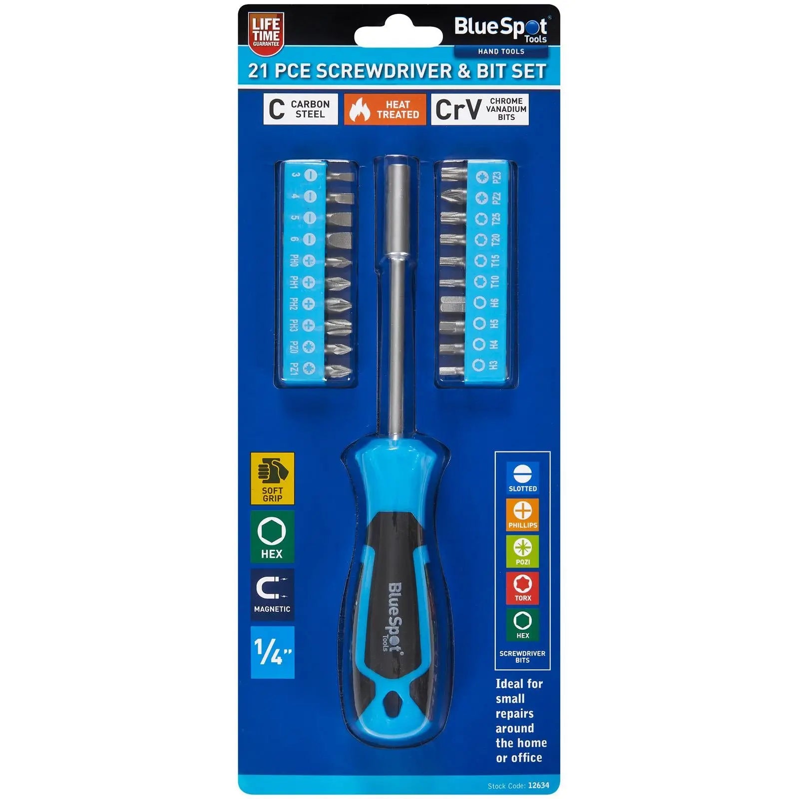 BlueSpot Screwdriver and Bit Set 21 Piece  White Rose Tools