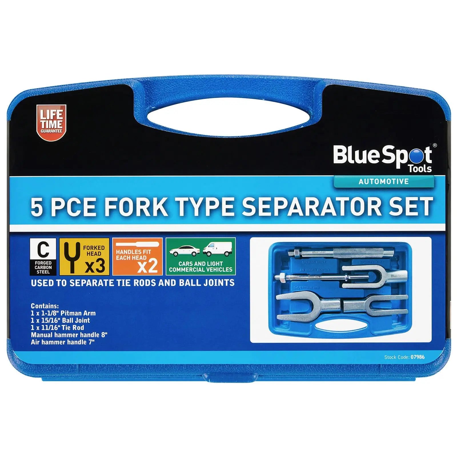 BlueSpot Separator Set Fork Type 5 Piece  White Rose Tools