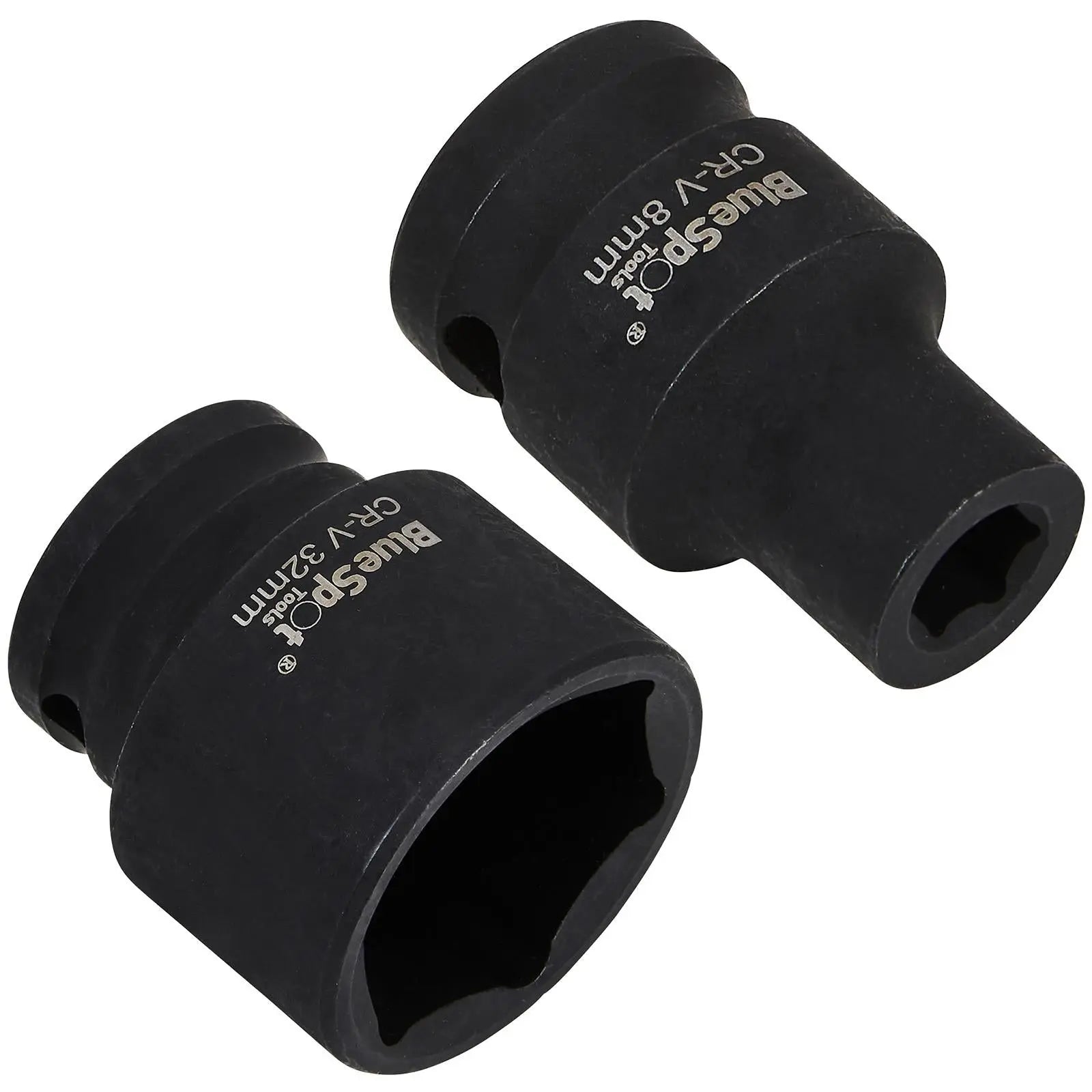 BlueSpot Shallow Impact Hex Socket 1/2" Drive 8-32mm - Choose Size  White Rose Tools