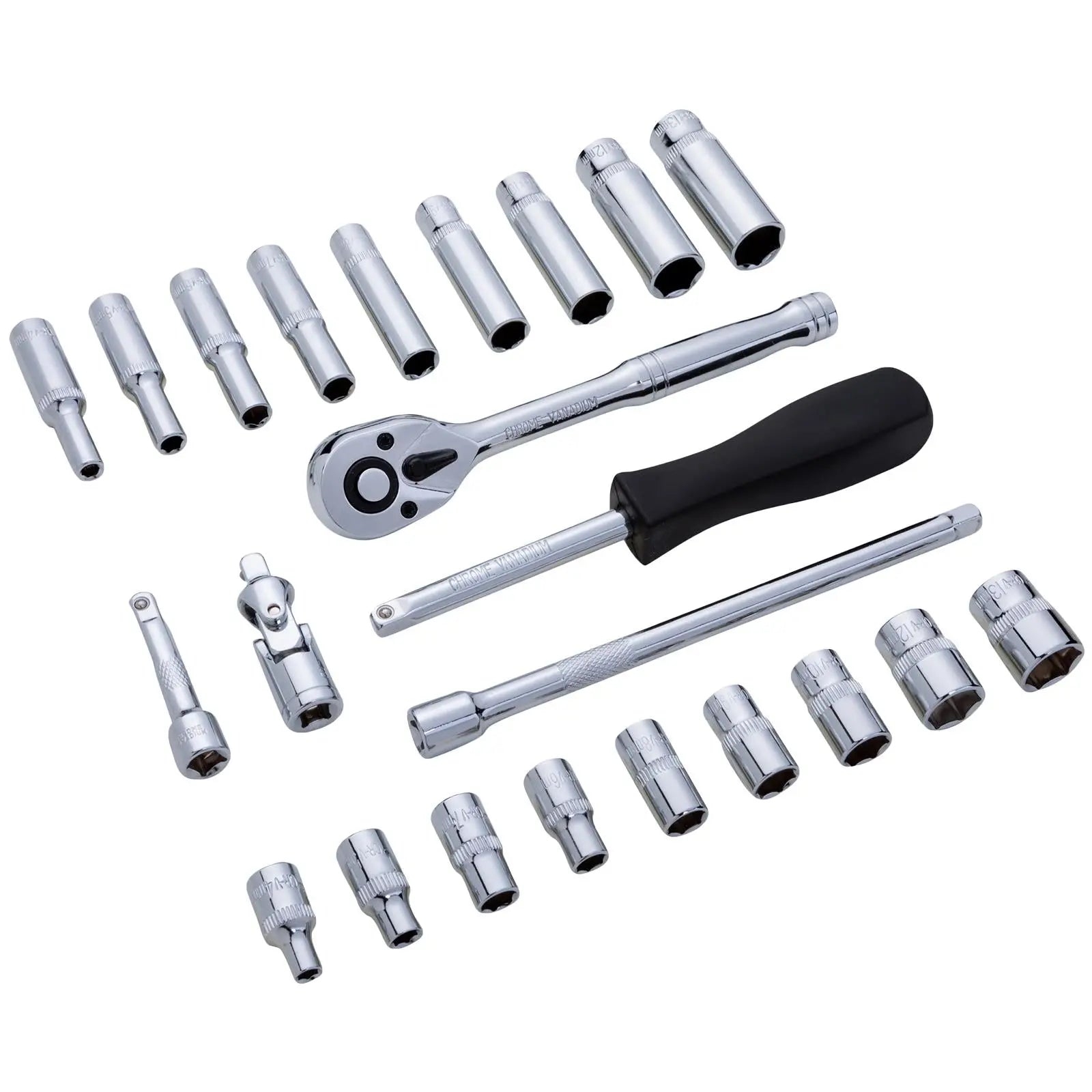BlueSpot Socket Set Metric 1/4" Drive 24 Piece 4-13mm in Metal Case 