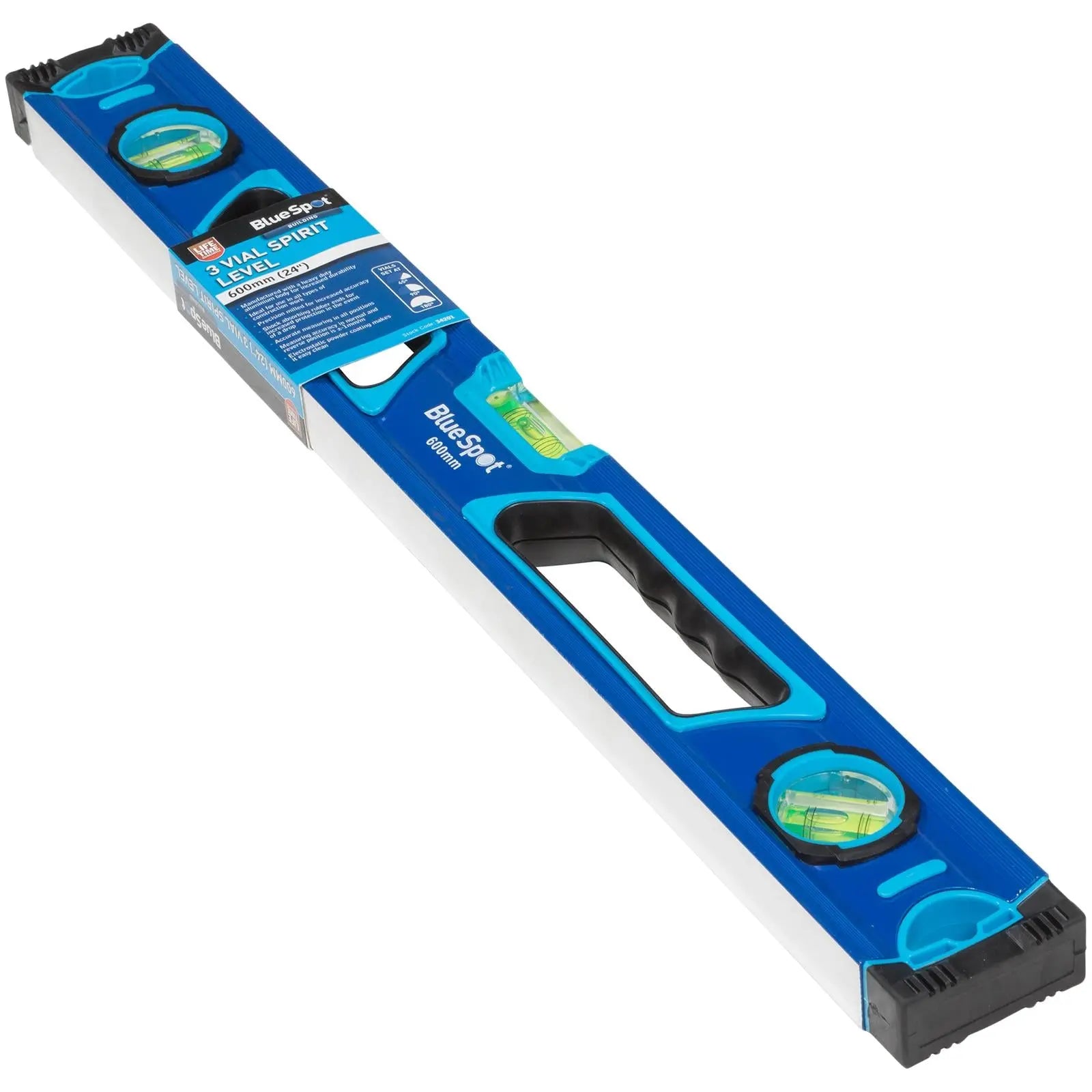 BlueSpot Spirit Level 3 Vial 600mm 24" Aluminium Body 