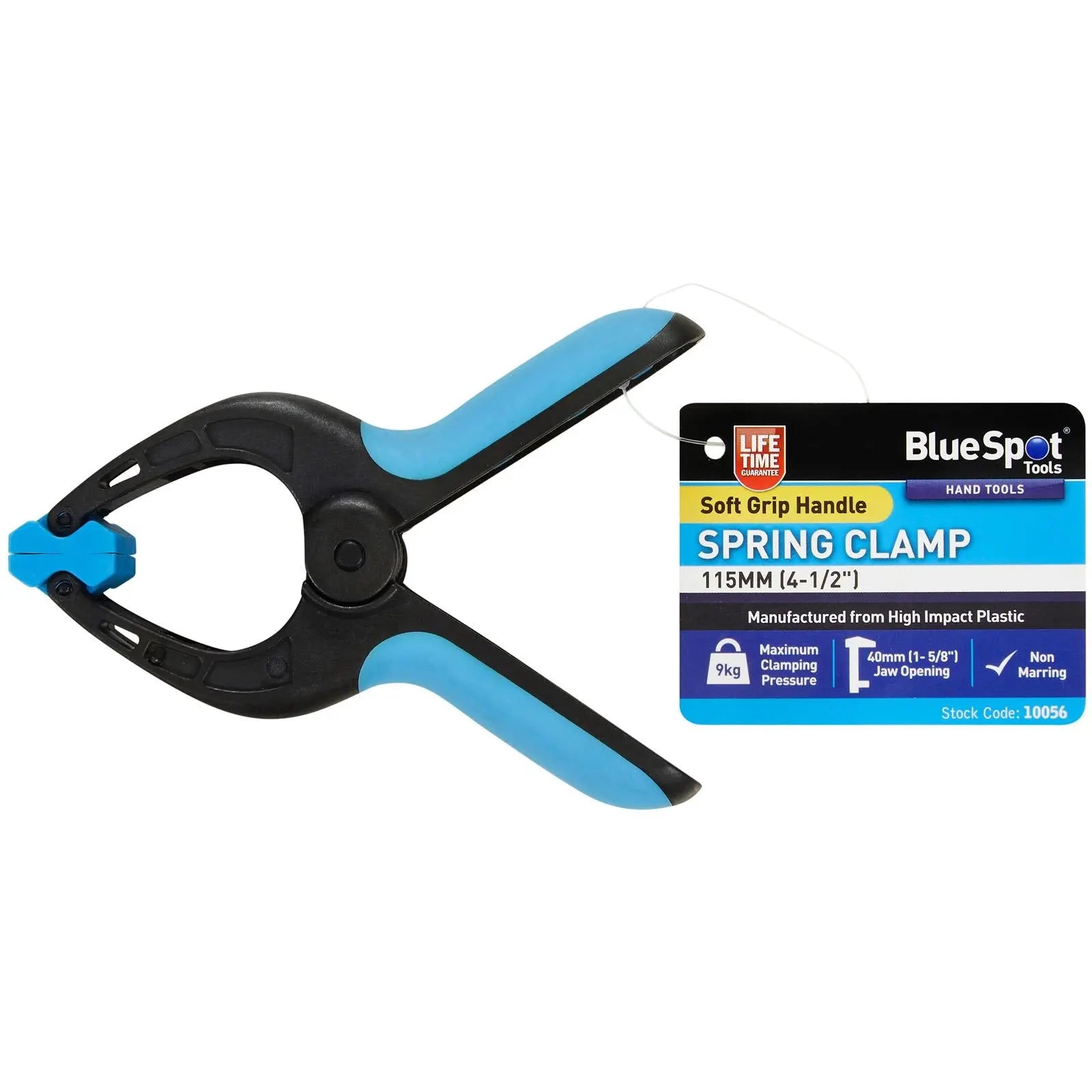 BlueSpot Spring Clamp Non Marring Soft Grip 115mm 4 1/2  White Rose Tools