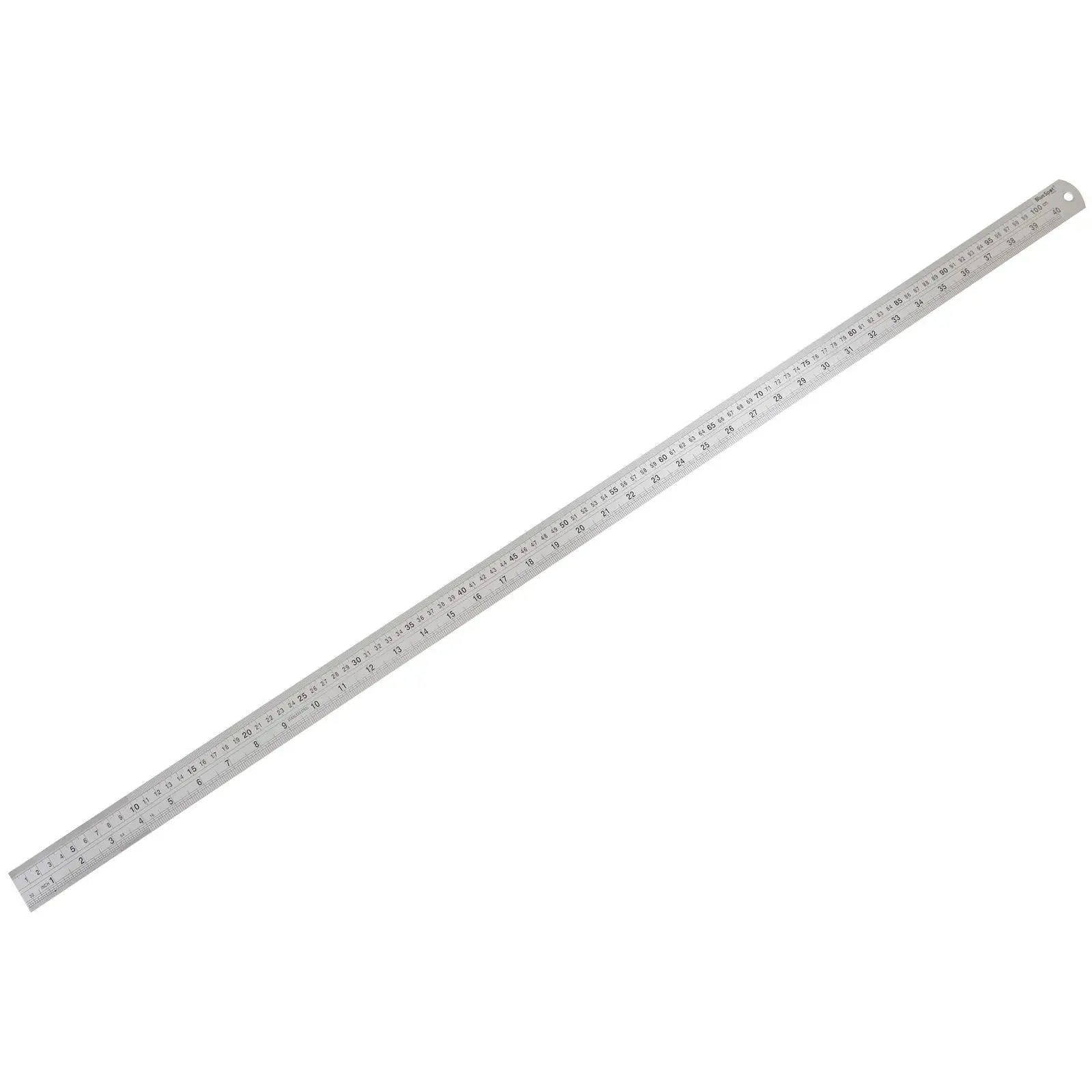 BlueSpot Stainless Steel Ruler 1000mm 40in Metric Imperial Measurements  White Rose Tools