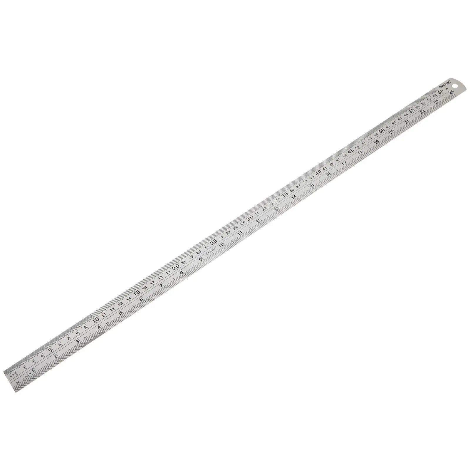 BlueSpot Stainless Steel Ruler 600mm 24in Metric Imperial Measurements  White Rose Tools