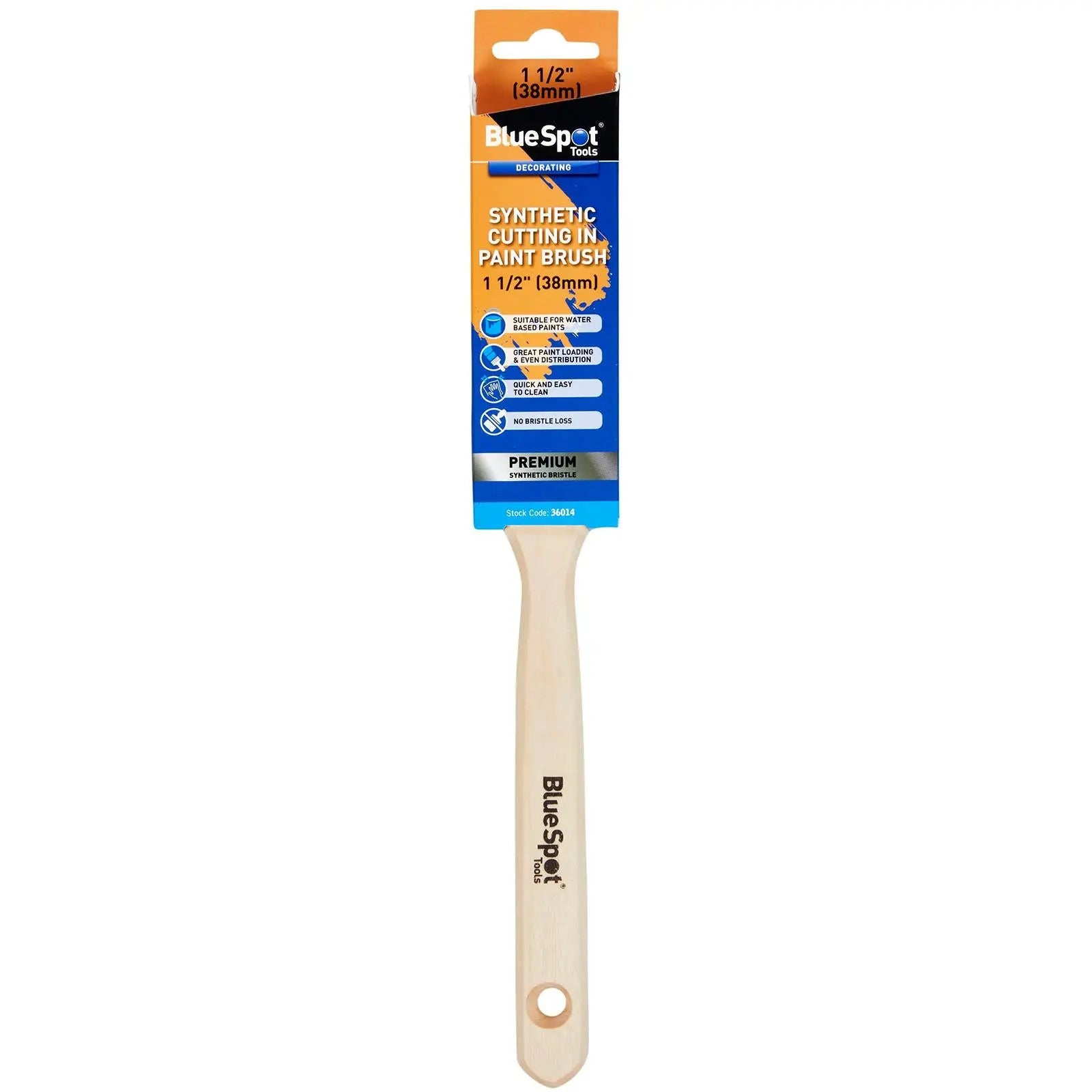 BlueSpot Synthetic Cutting In Paint Brush 1 1/2" (38mm) 