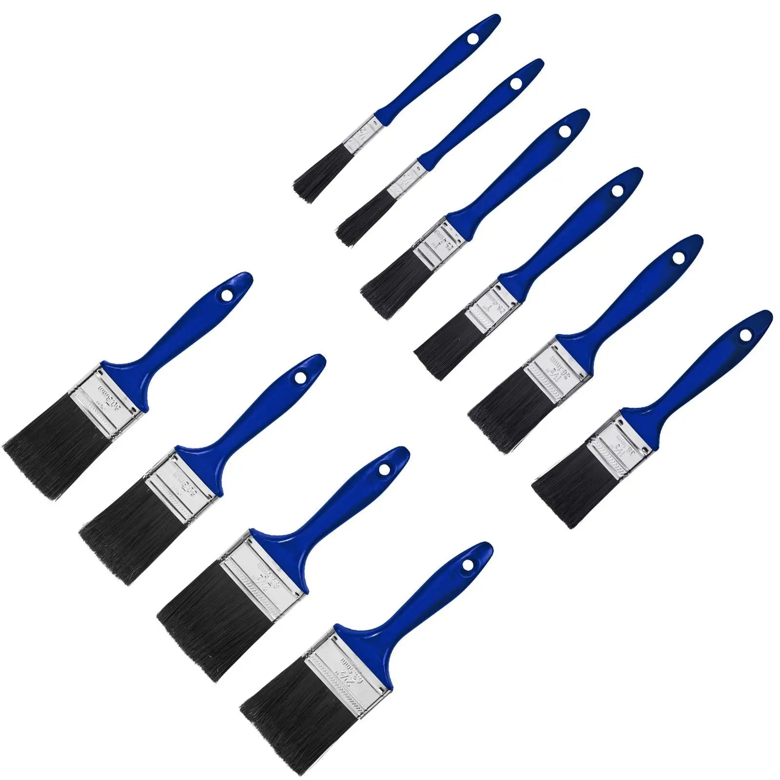 BlueSpot Synthetic Workshop Brush Set 10 Piece 1/2" 1" 1 1/2" 2  White Rose Tools