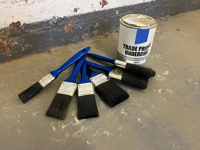 BlueSpot Synthetic Workshop Brush Set 10 Piece 1/2" 1" 1 1/2" 2  White Rose Tools
