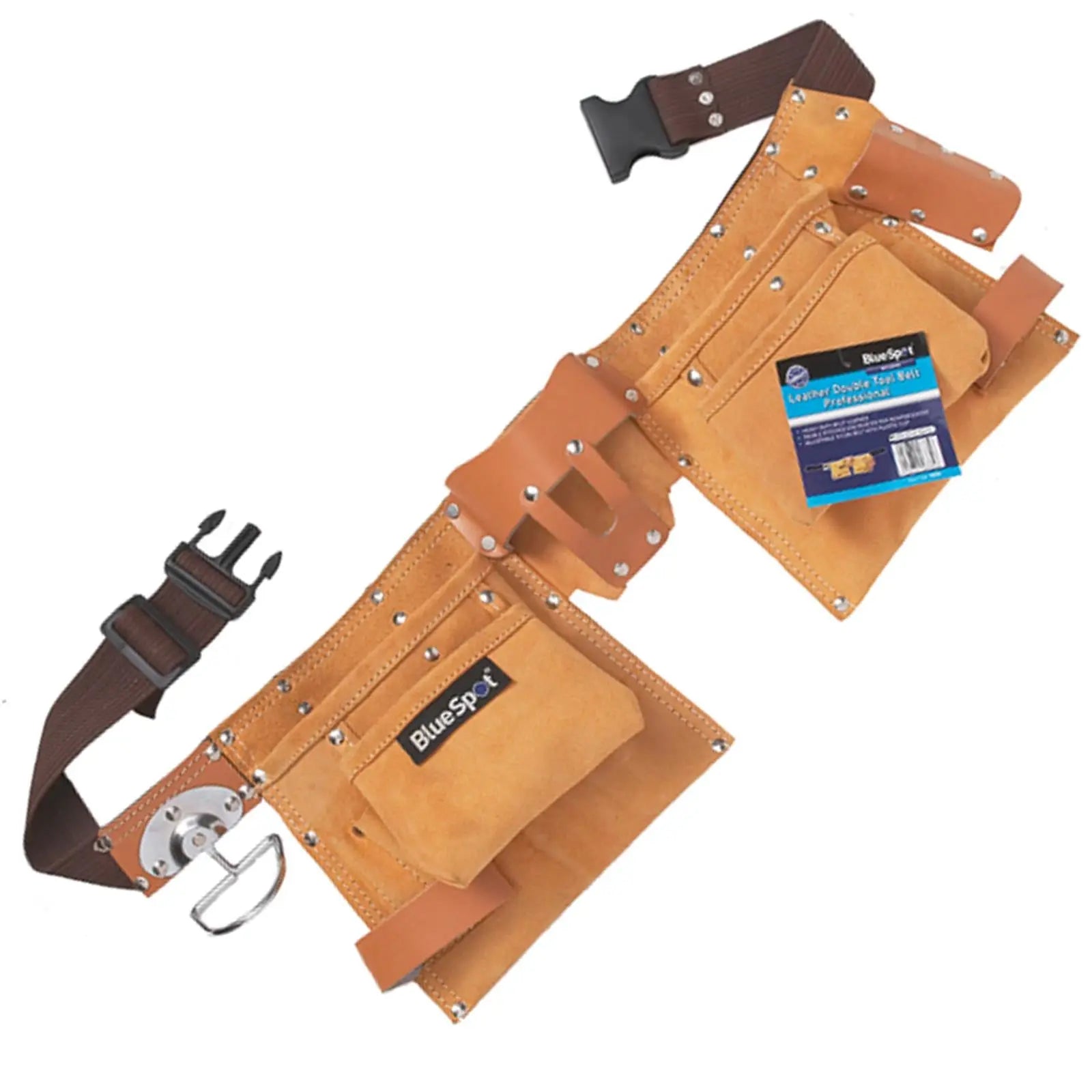 BlueSpot Tool Belt Professional Leather Double  White Rose Tools