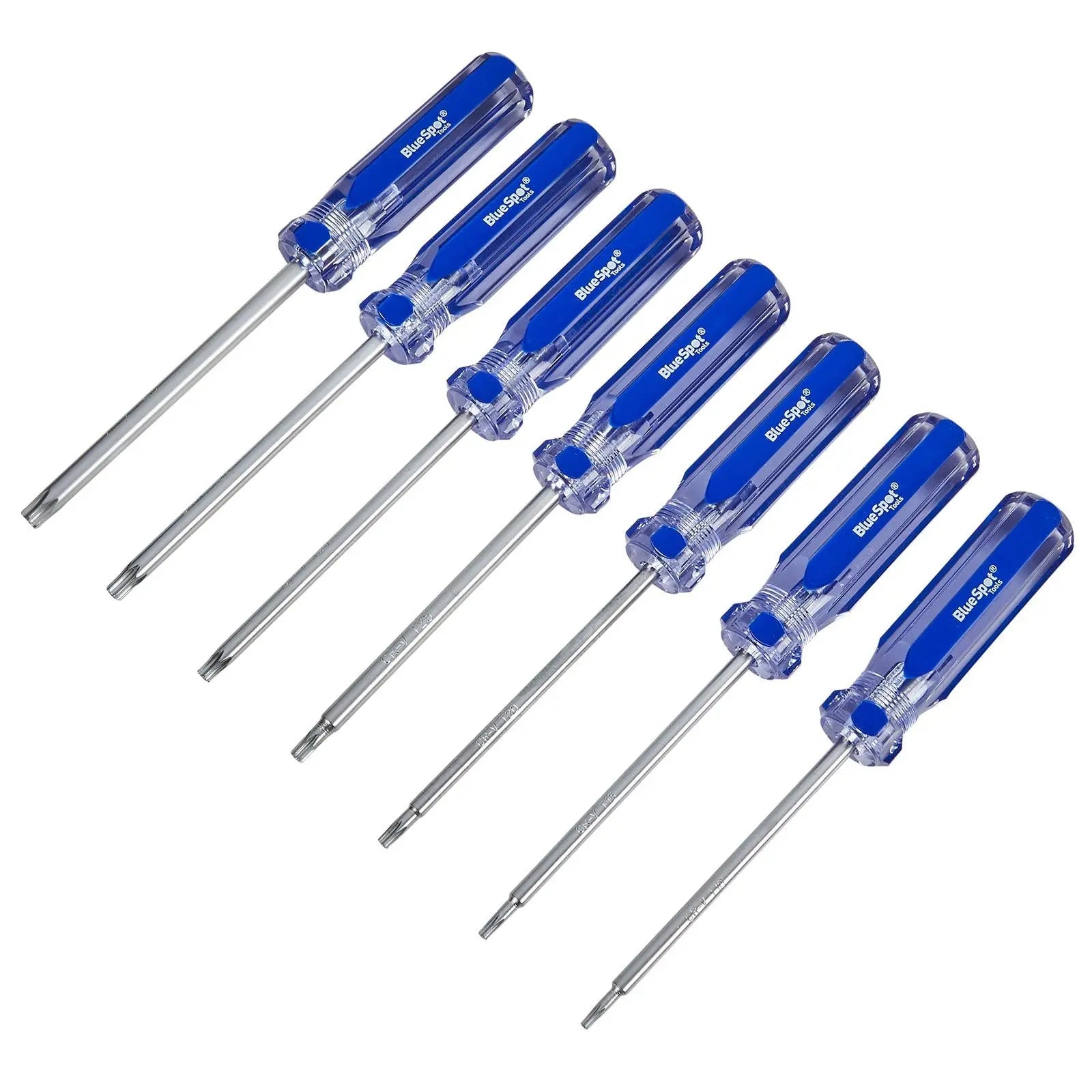 BlueSpot Torx Screwdriver Set T10-T40 7 Piece  White Rose Tools